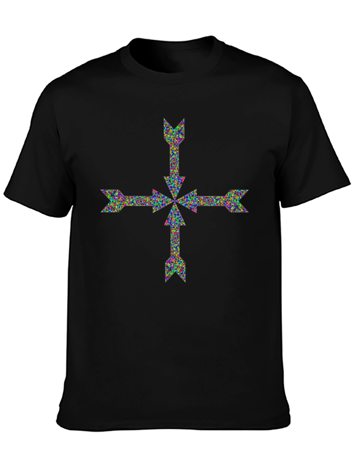 Black Arrow Cross Graphic Print T-Shirt view 3