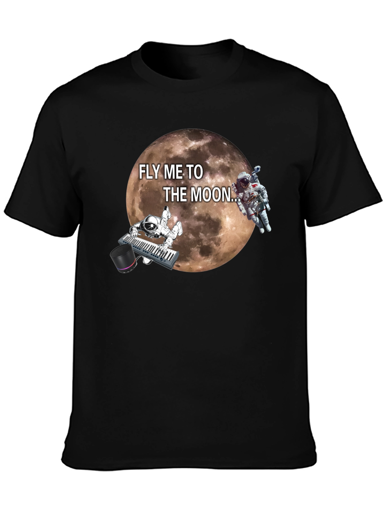 Black Fly Me To The Moon Graphic T-Shirt view 3