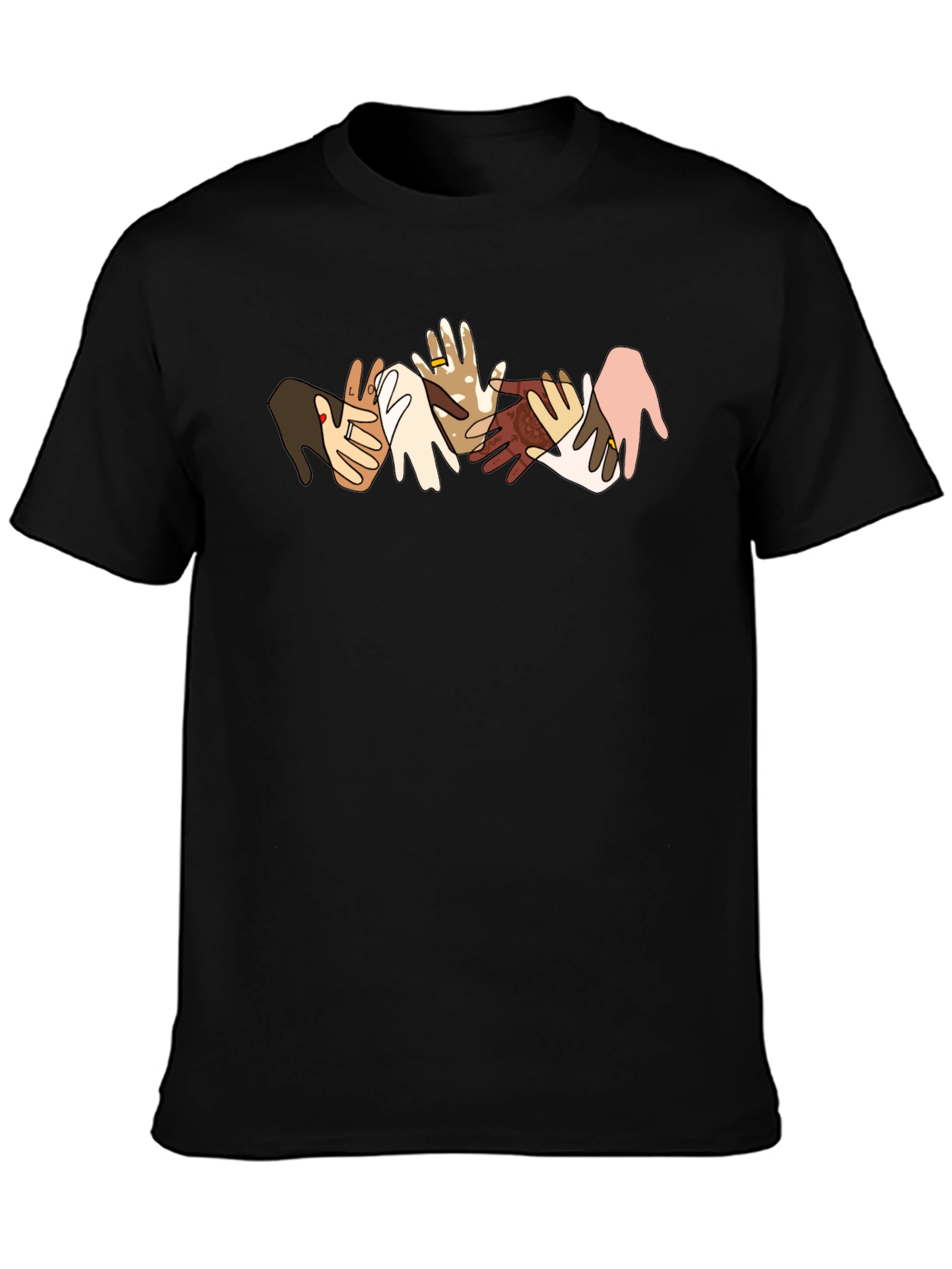 Black Diversity Hands Graphic Tee - Black T-Shirt view 3