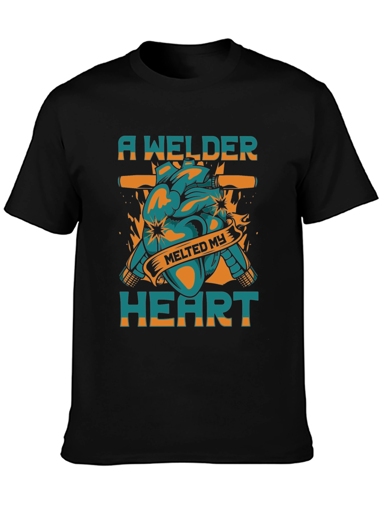 Black Welder Heart T-Shirt - Melts My Heart! view 3
