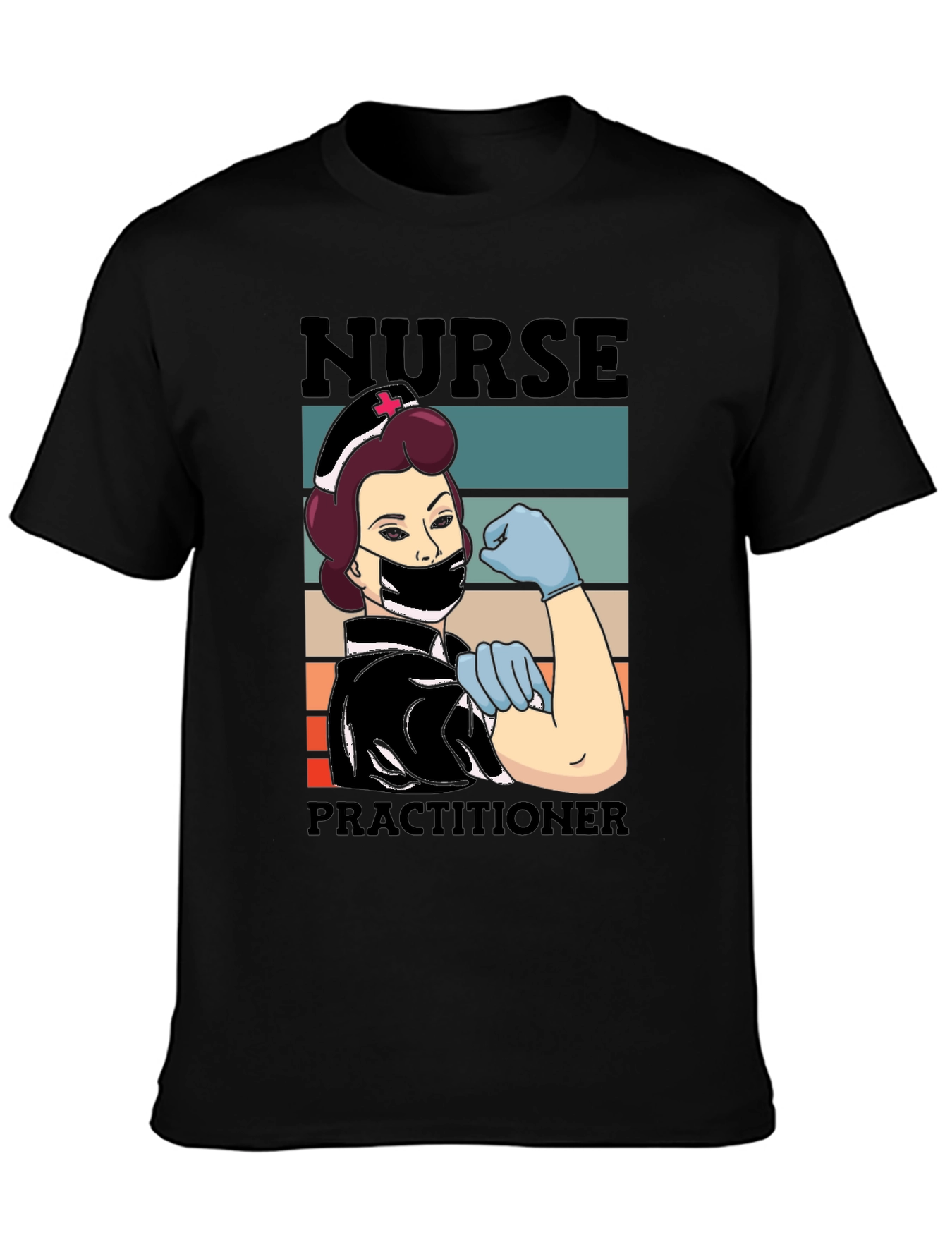 Black Nurse Practitioner T-Shirt, Healthcare Hero Tee view 3