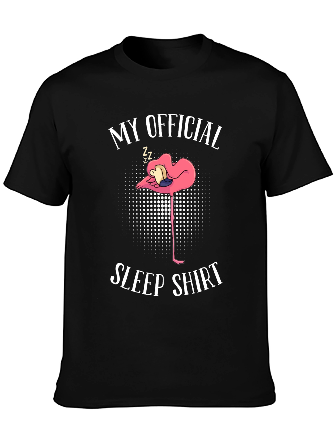 Black My Official Sleep Shirt Flamingo T-Shirt view 3