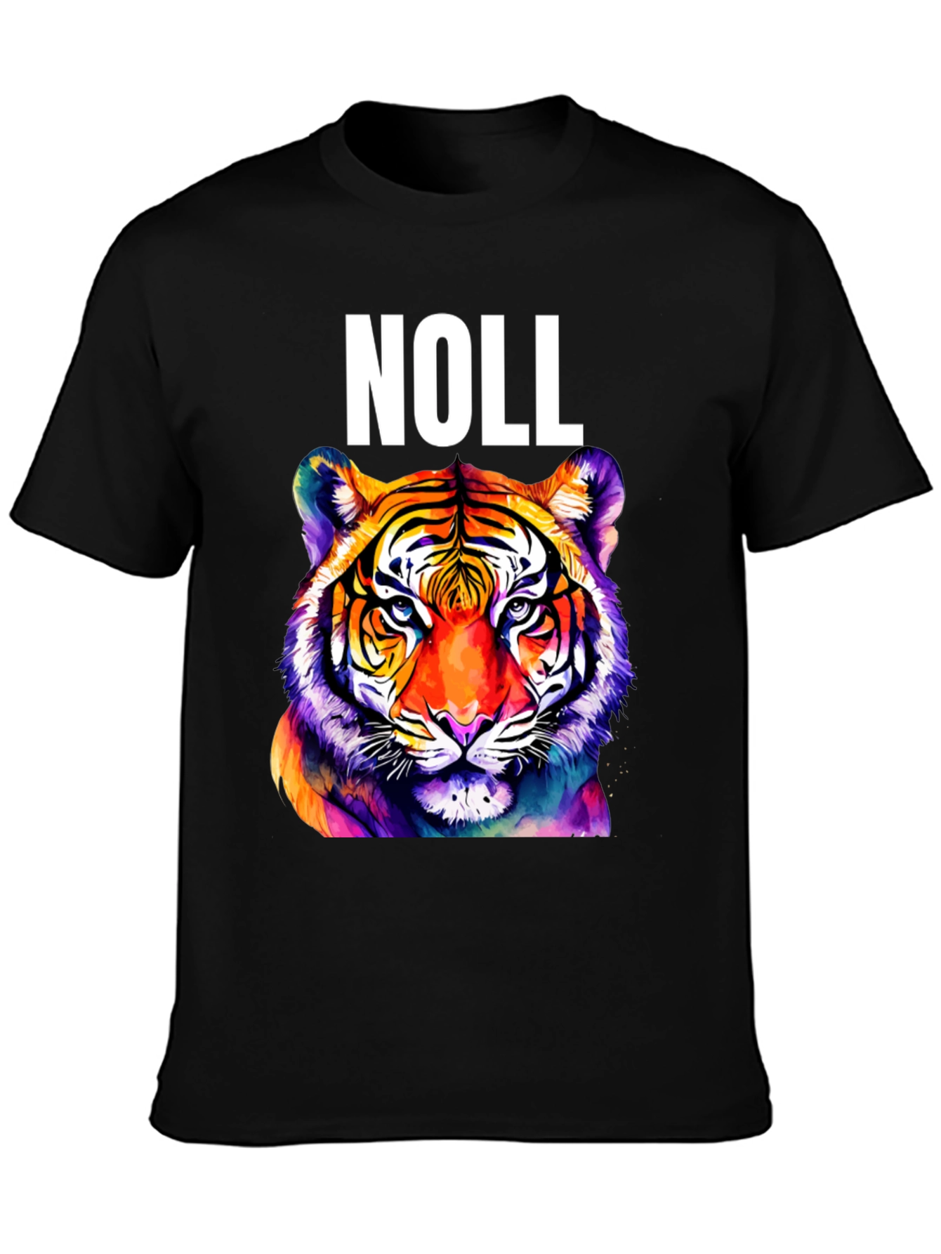 Black Noll Tiger Graphic T-Shirt - Vibrant Colorful Animal Tee view 3