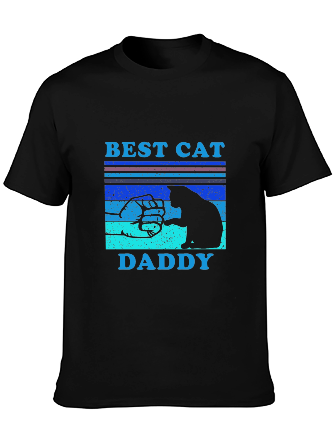 Black Best Cat Daddy T-Shirt - Cat Lover Gift view 3
