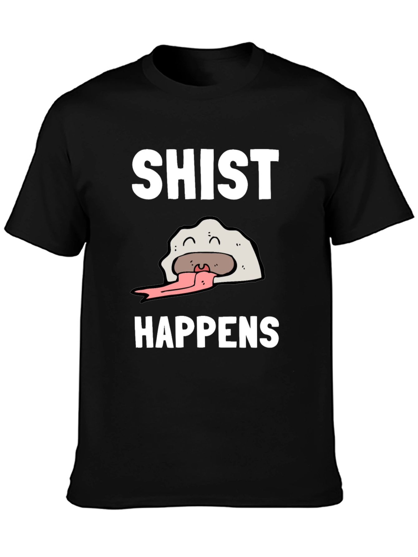 Black Shist Happens Graphic T-Shirt - Funny Dumpling Tee view 3