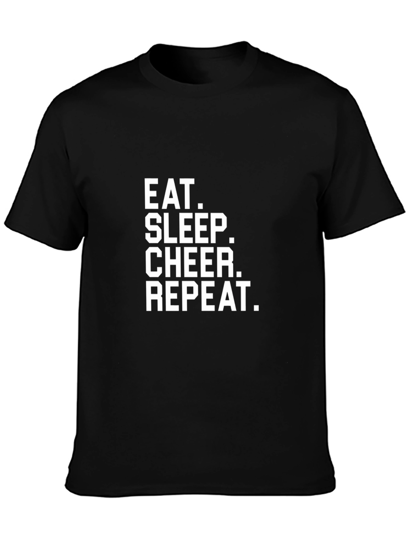 Black Eat Sleep Cheer Repeat Black T-Shirt view 3