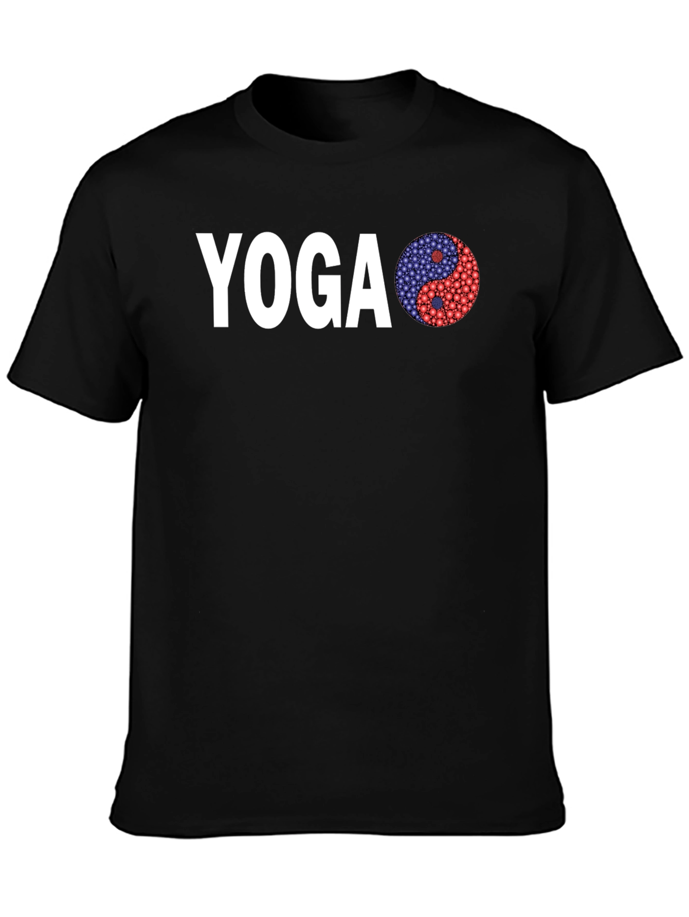 Black Yoga Yin Yang Graphic Tee - Black view 3