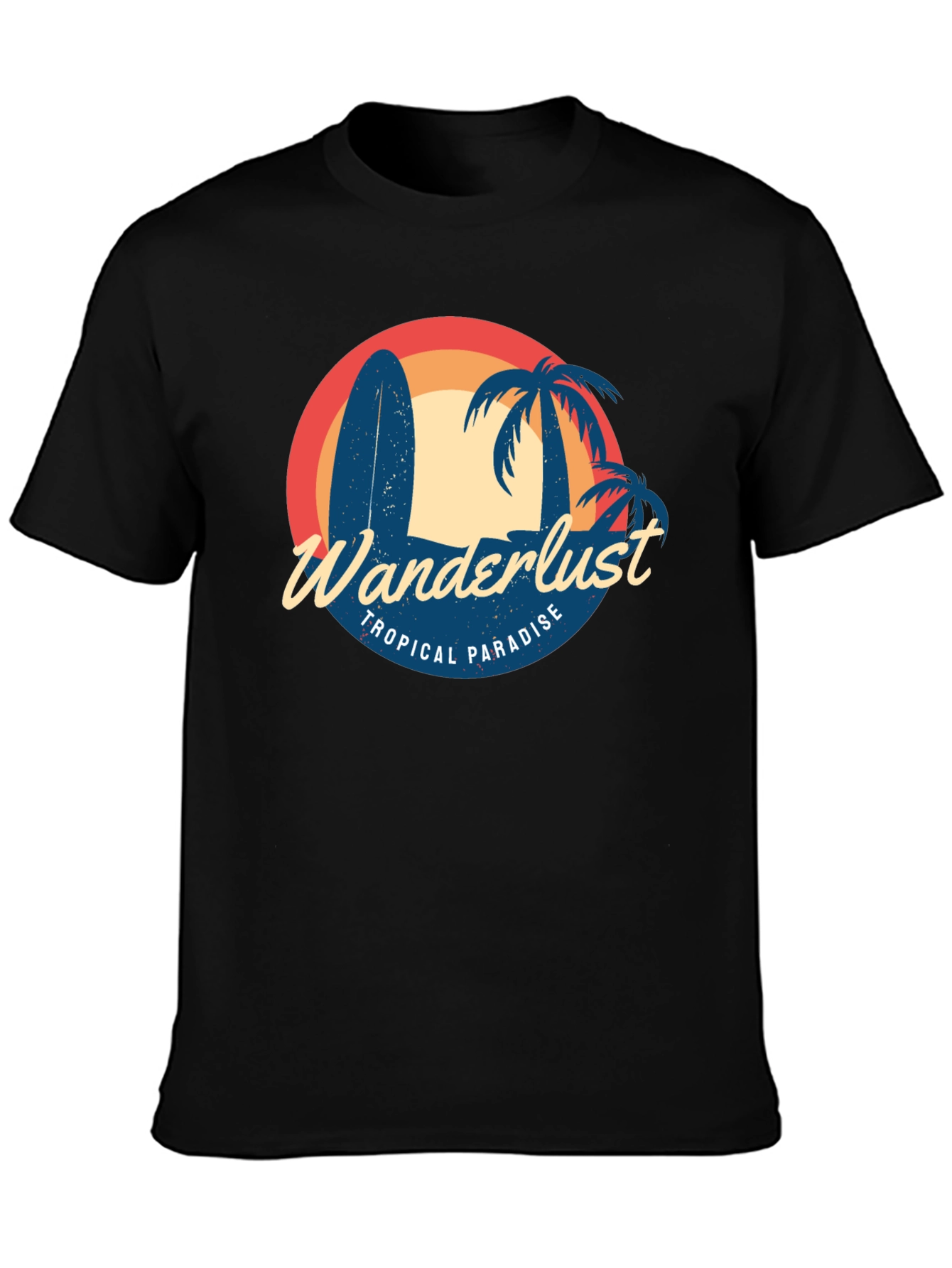 Black Wanderlust Tropical Paradise Graphic Tee view 3