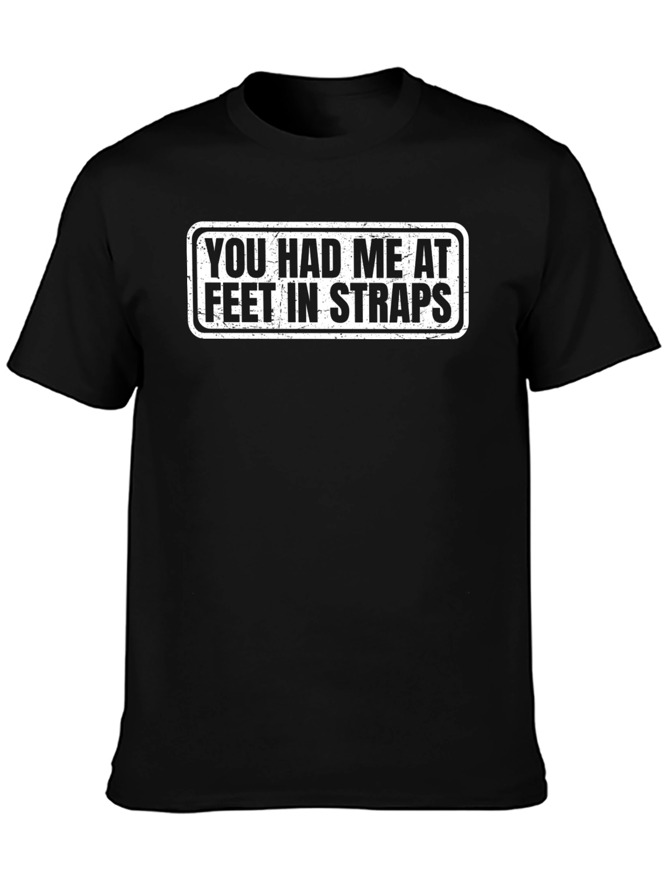 Black Funny Feet in Straps T-Shirt - Novelty Adult Humor Tee view 3