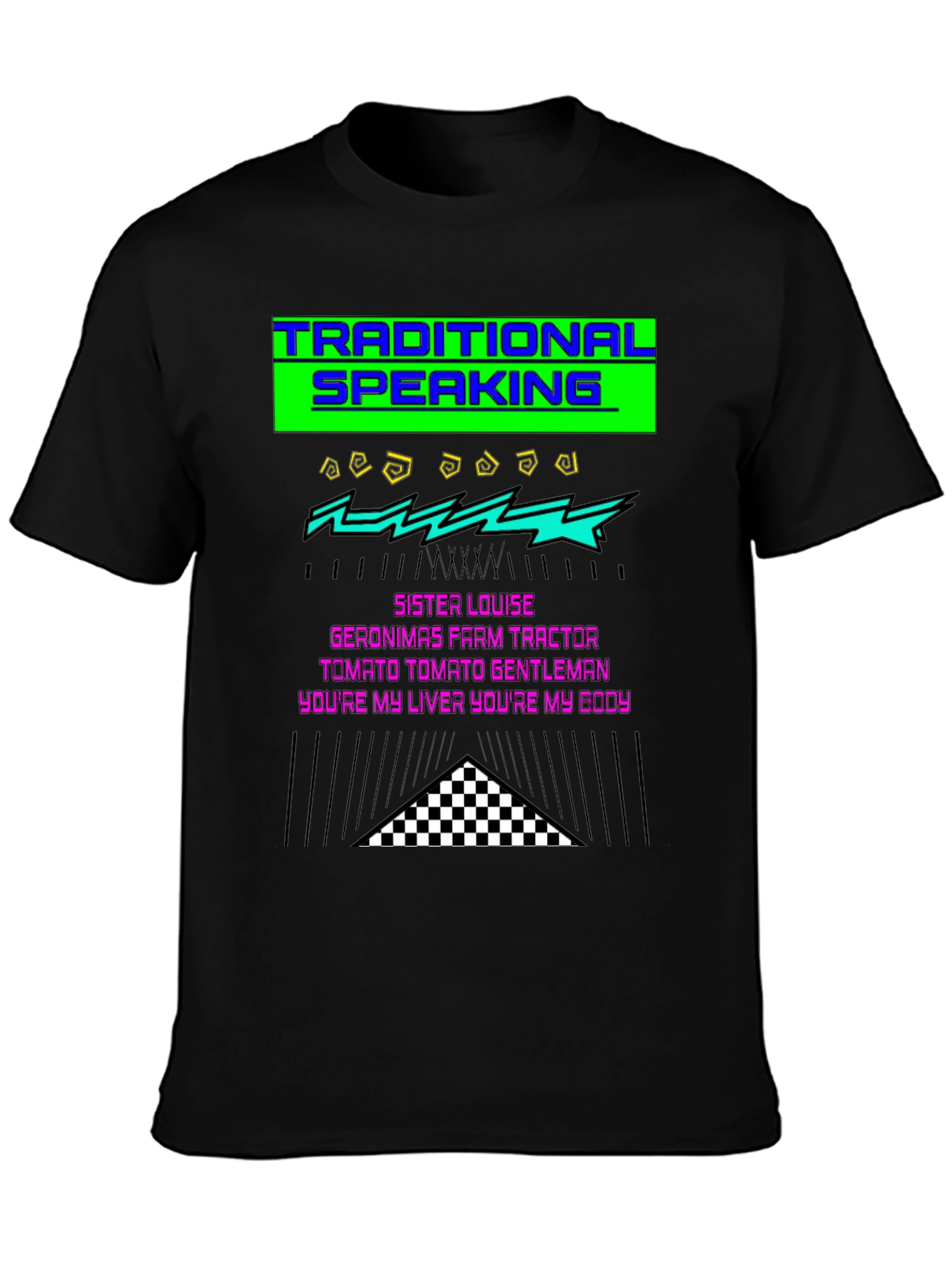 Black Traditional Speaking Graphic T-Shirt view 3