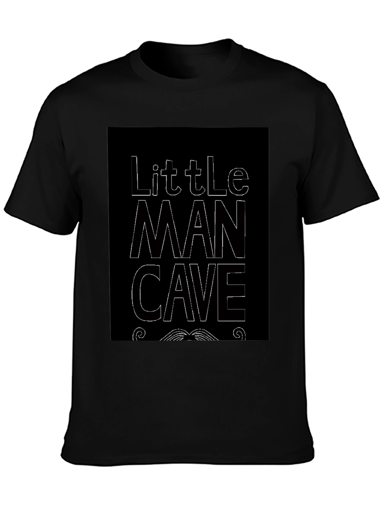 Black Little Man Cave Graphic Tee view 3