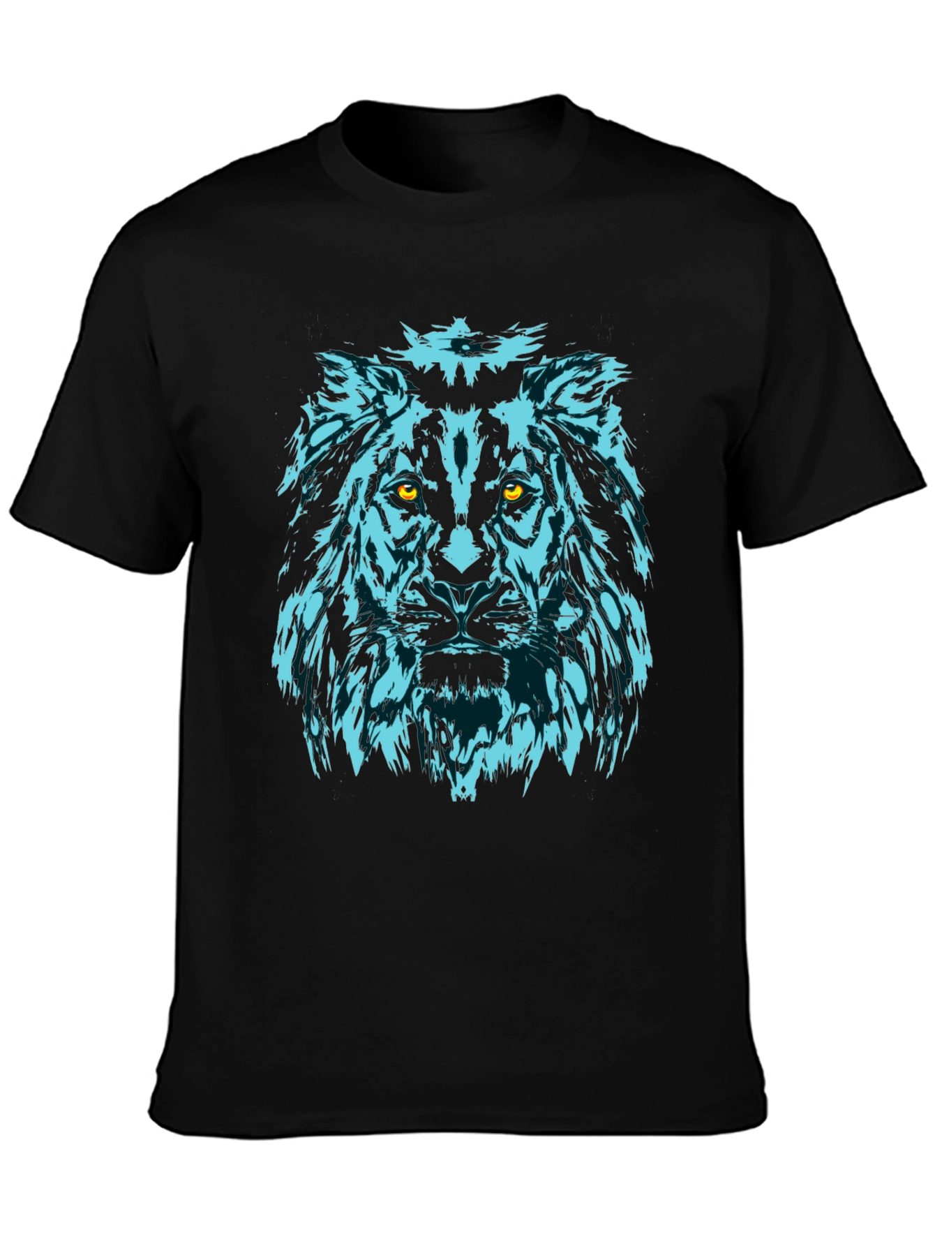 Black Lion Graphic Tee - Black Cotton Crew Neck view 3