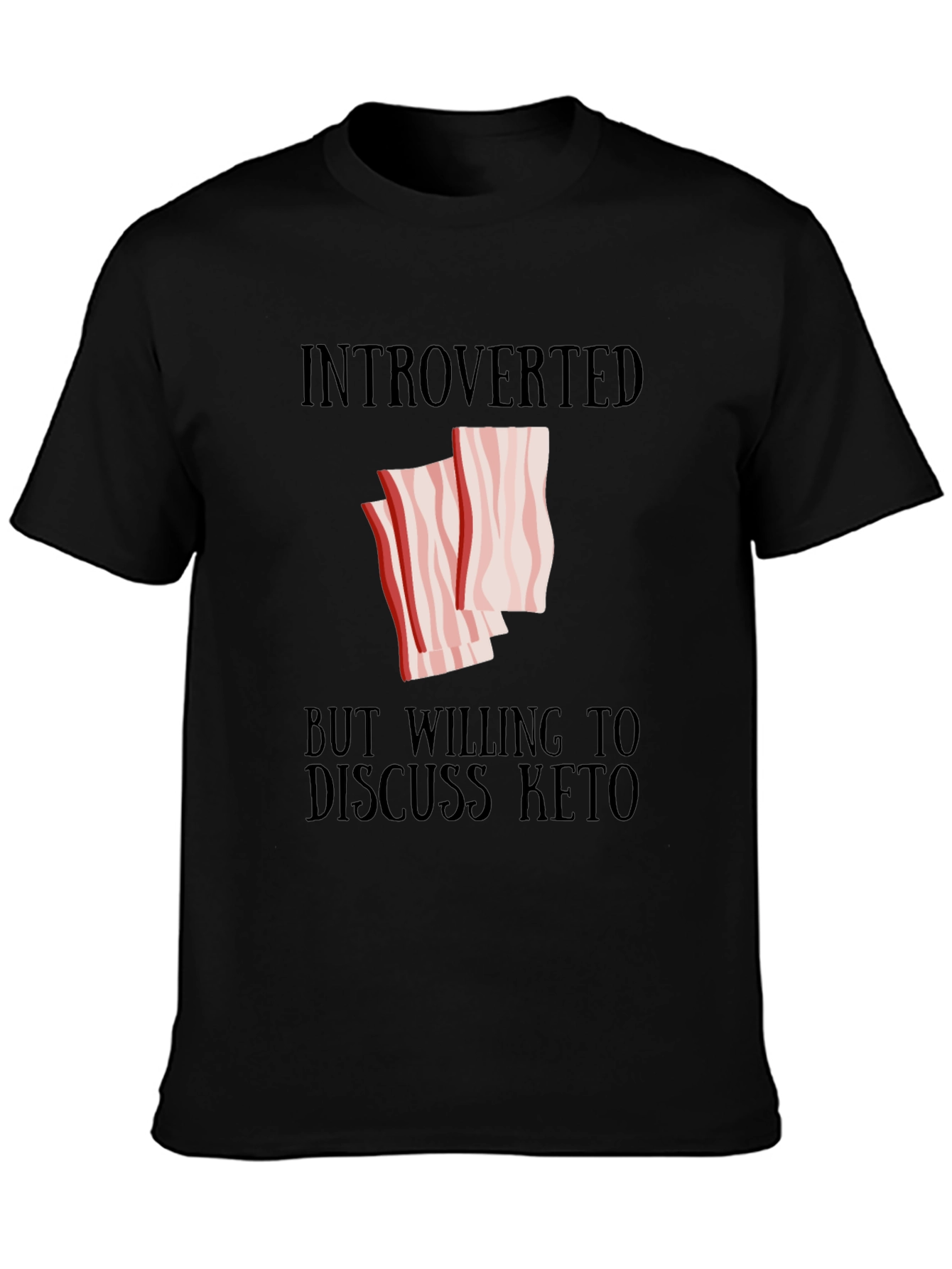 Black Introverted Keto Graphic Tee view 3