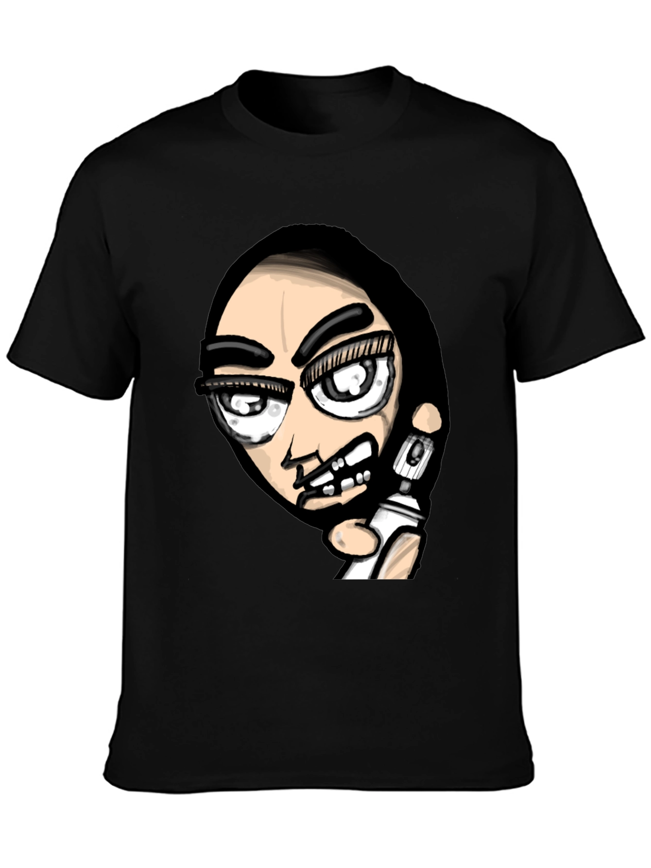 Black Edgy Graffiti Artist Graphic Black T-Shirt view 3