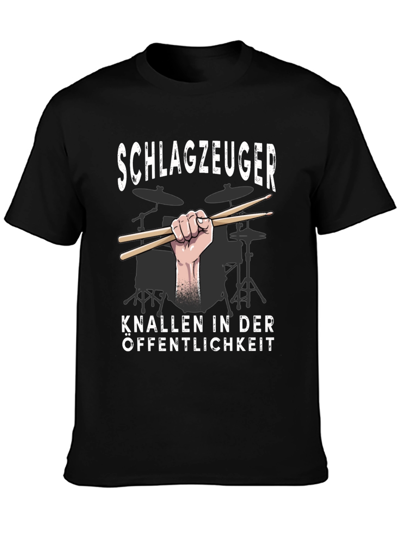 Black Drummer Shirt - Schlagzeuger Knallen In Der Offentlichkeit Tee view 3