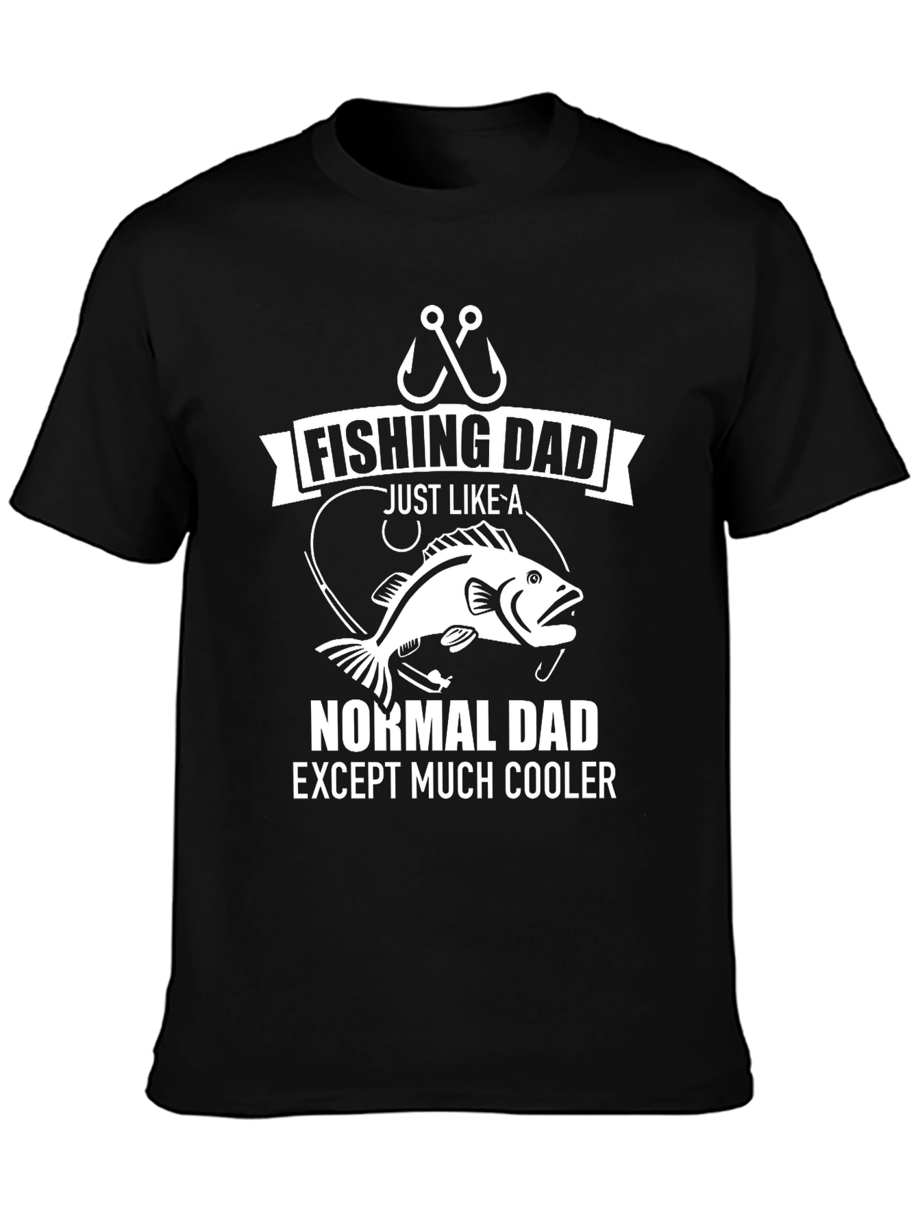 Black Fishing Dad T-Shirt: Normal Dad Except Much Cooler view 3