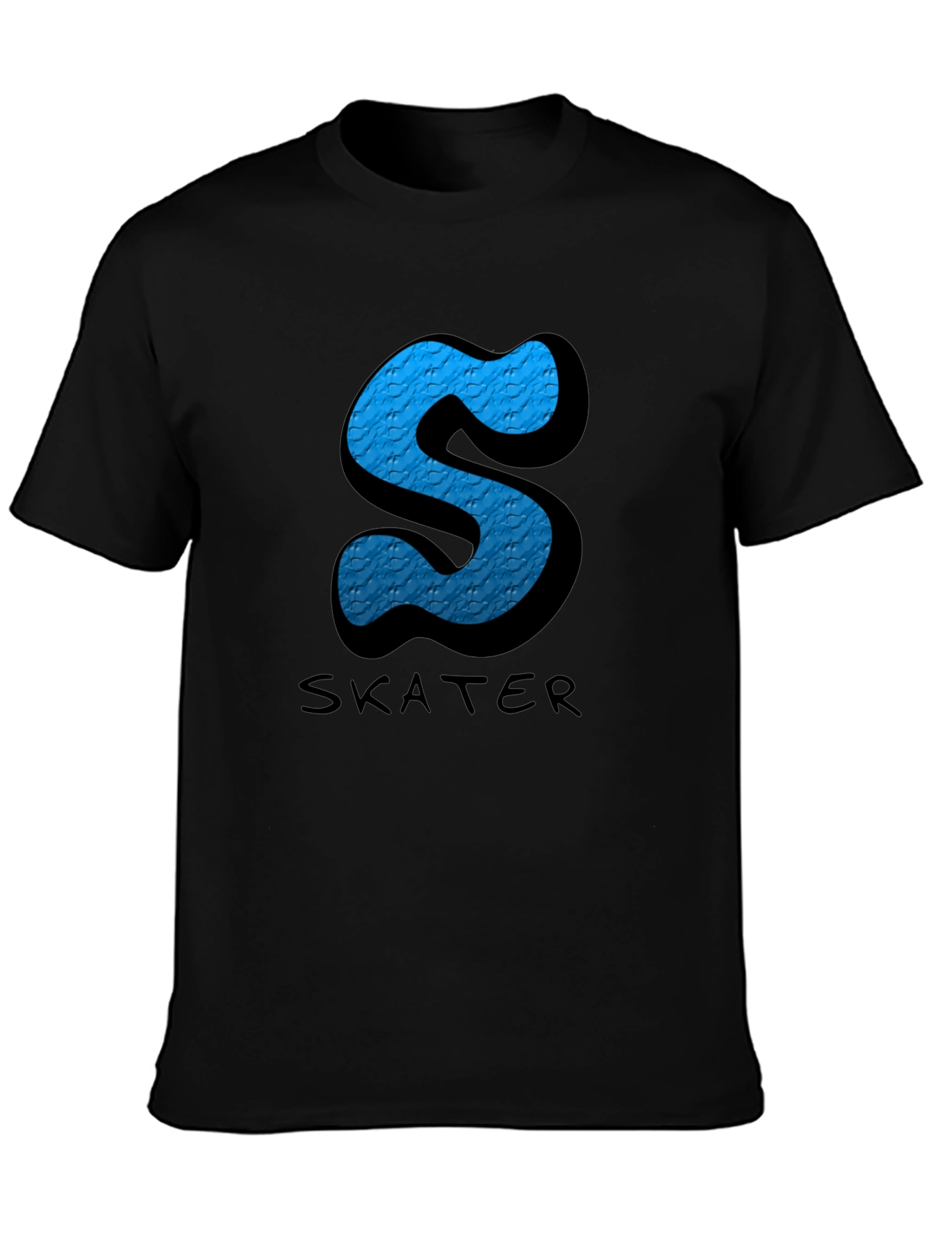 Black Skater S Letter Graphic Black T-Shirt view 3