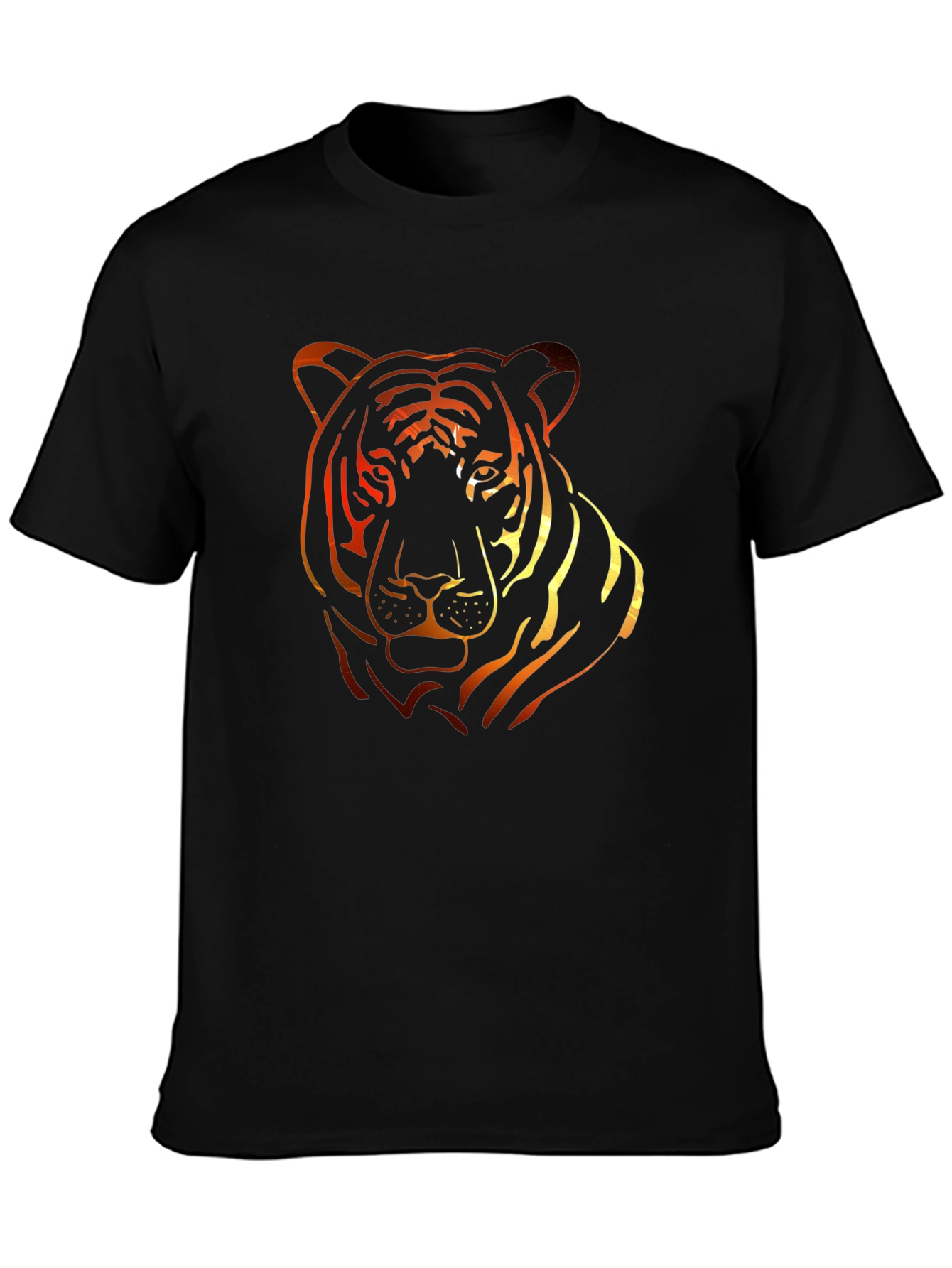 Black Fiery Tiger Graphic Tee - Bold Style view 3