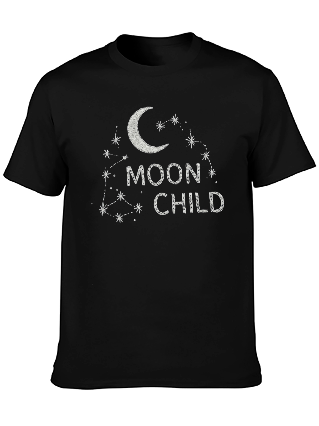 Black Moon Child Graphic Tee - Unisex Black T-Shirt view 3