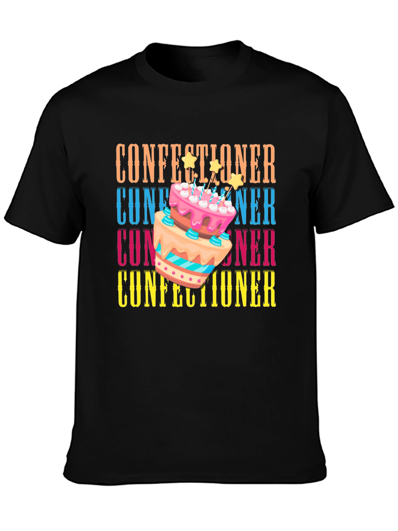 Black Confectioner Cake T-Shirt - Baking Lover's Tee view 3