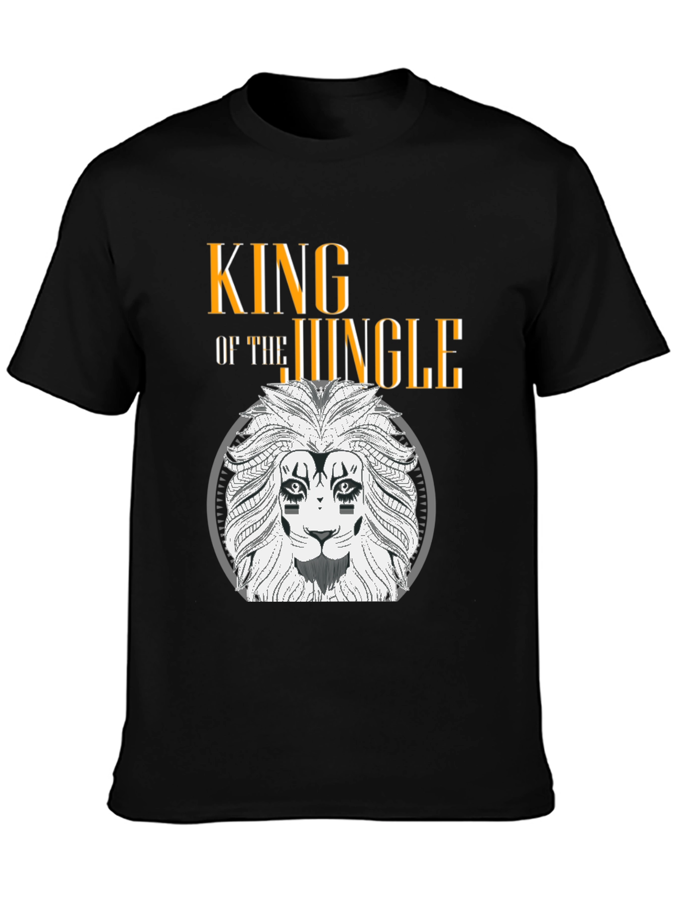 Black King of the Jungle Lion Graphic Tee view 3