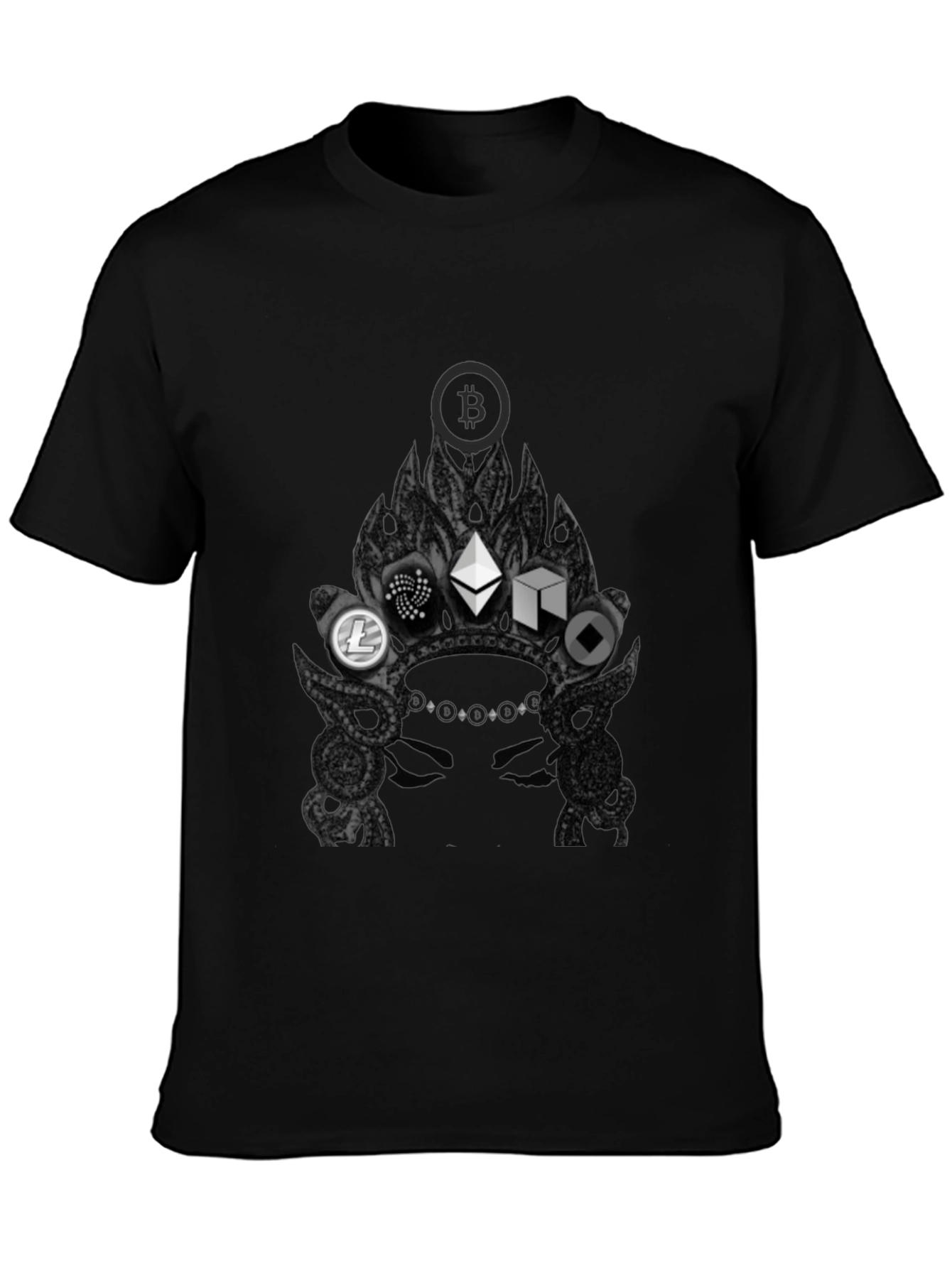 Black Crypto Crown Black Tee view 3