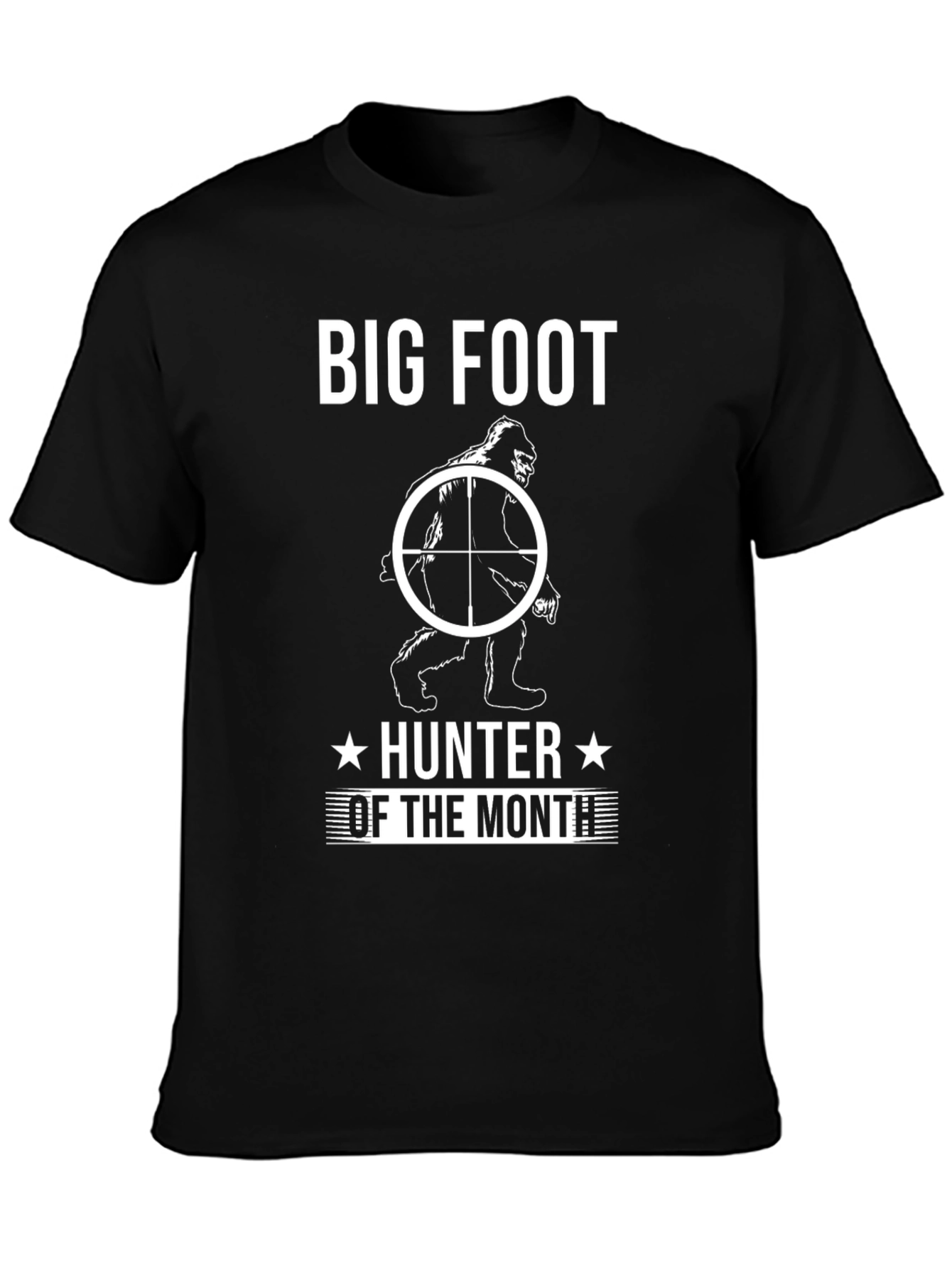Black Bigfoot Hunter of the Month Graphic T-Shirt view 3