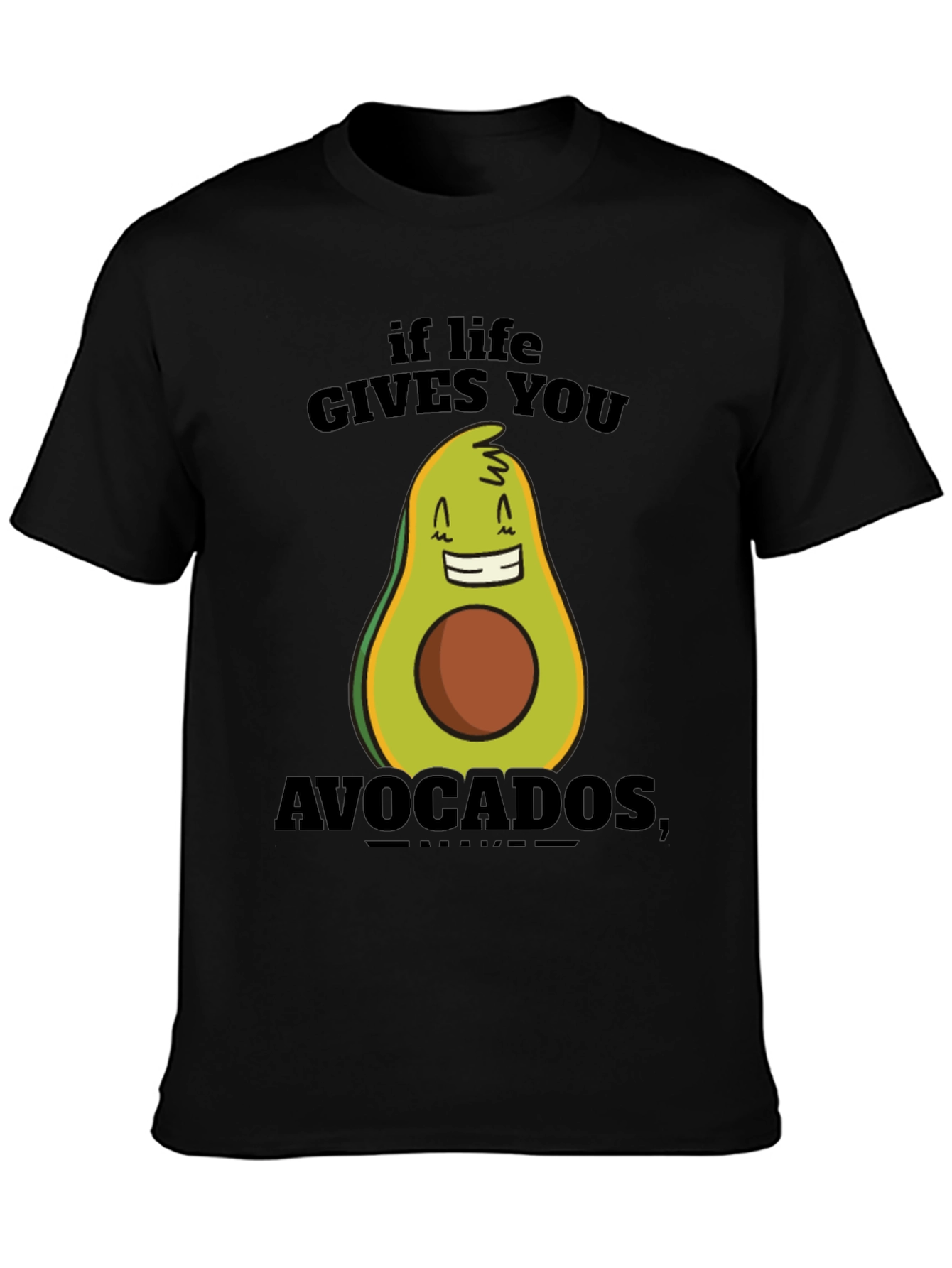 Black Funny Avocado T-Shirt - If Life Gives You Avocados view 3