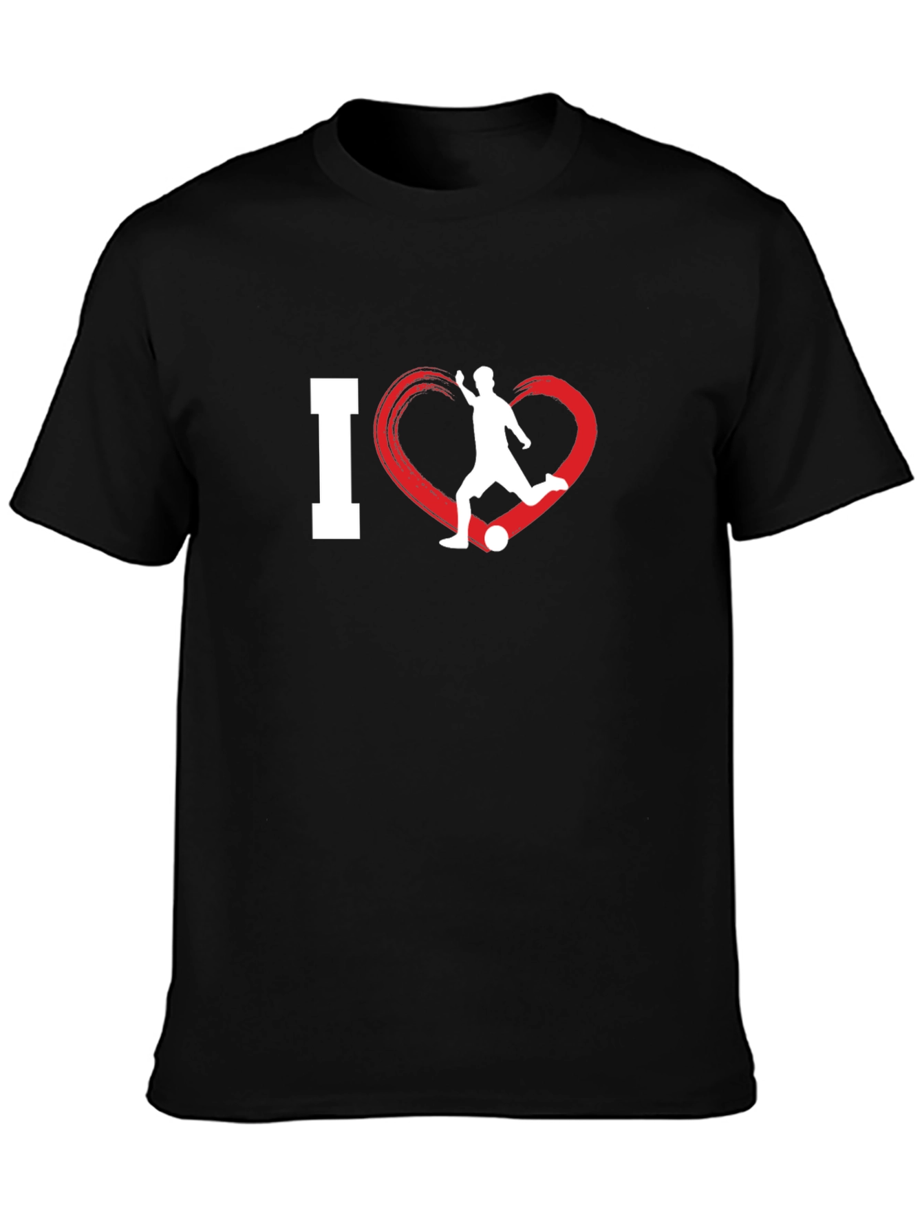 Black I Love Soccer T-Shirt - Passionate Sportswear view 3