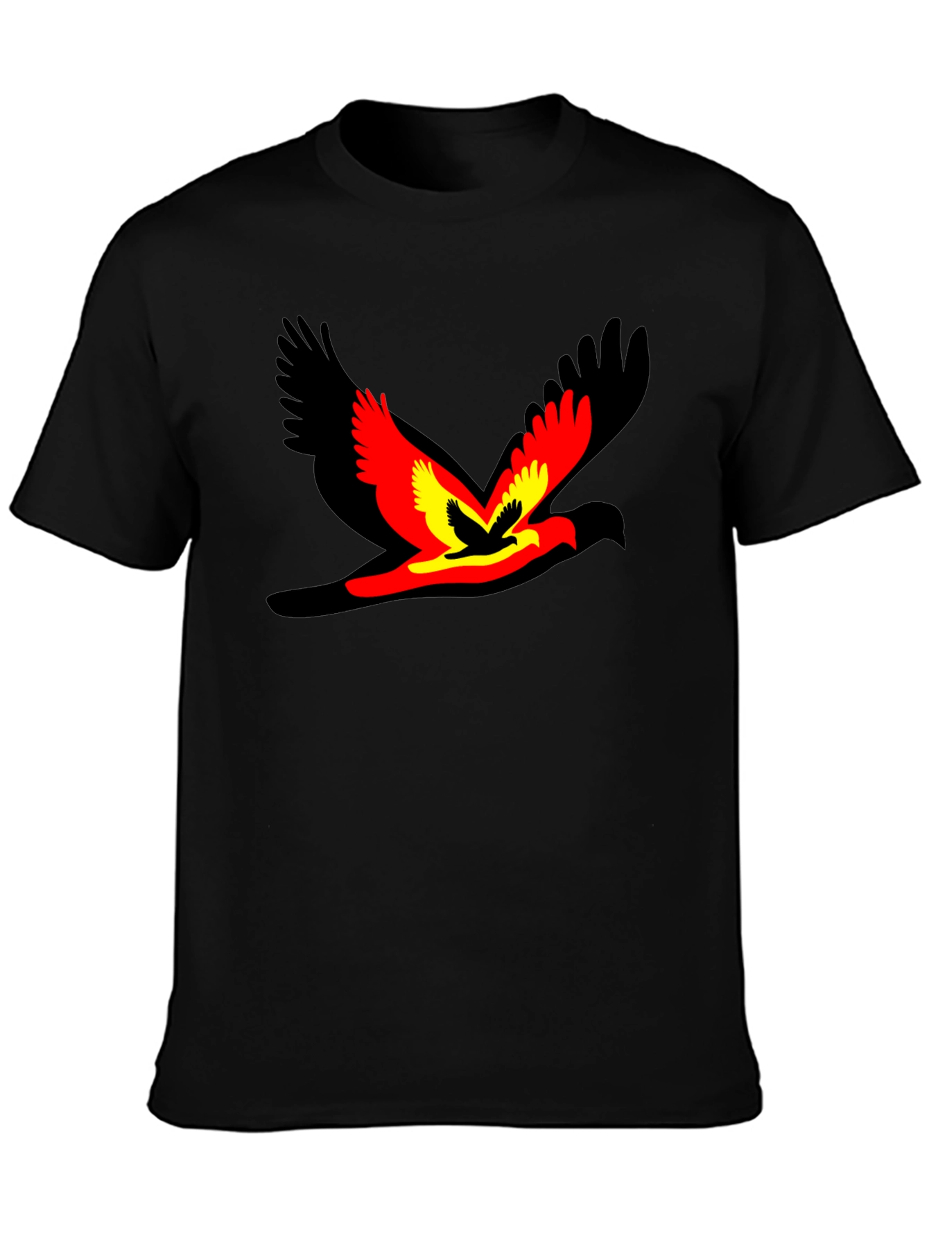 Black Bird Graphic Black T-Shirt - Unique Design view 3