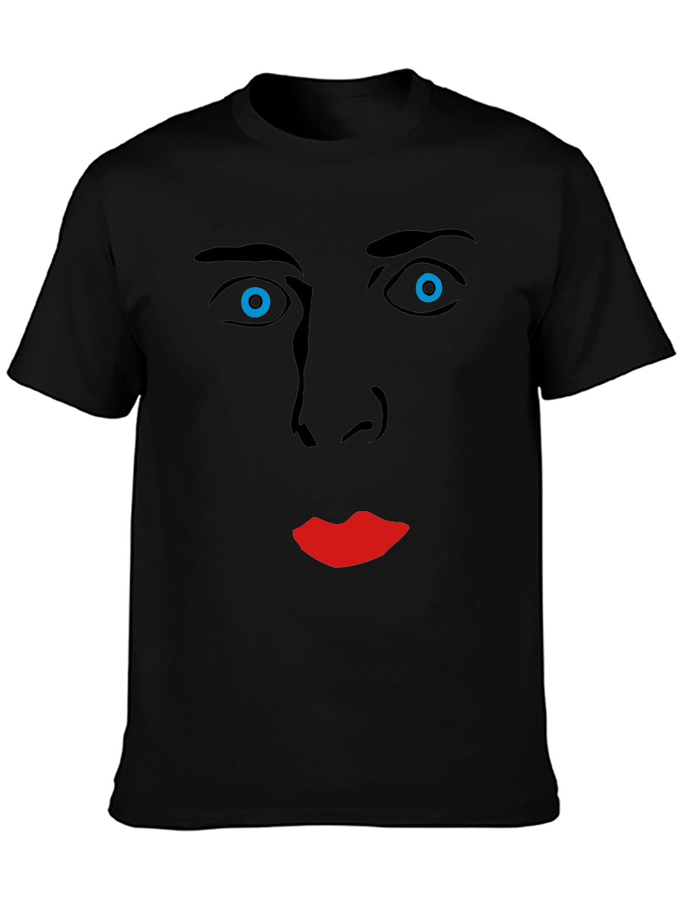 Black Nicolas Cage Face Graphic Tee - Soft Cotton Blend view 3