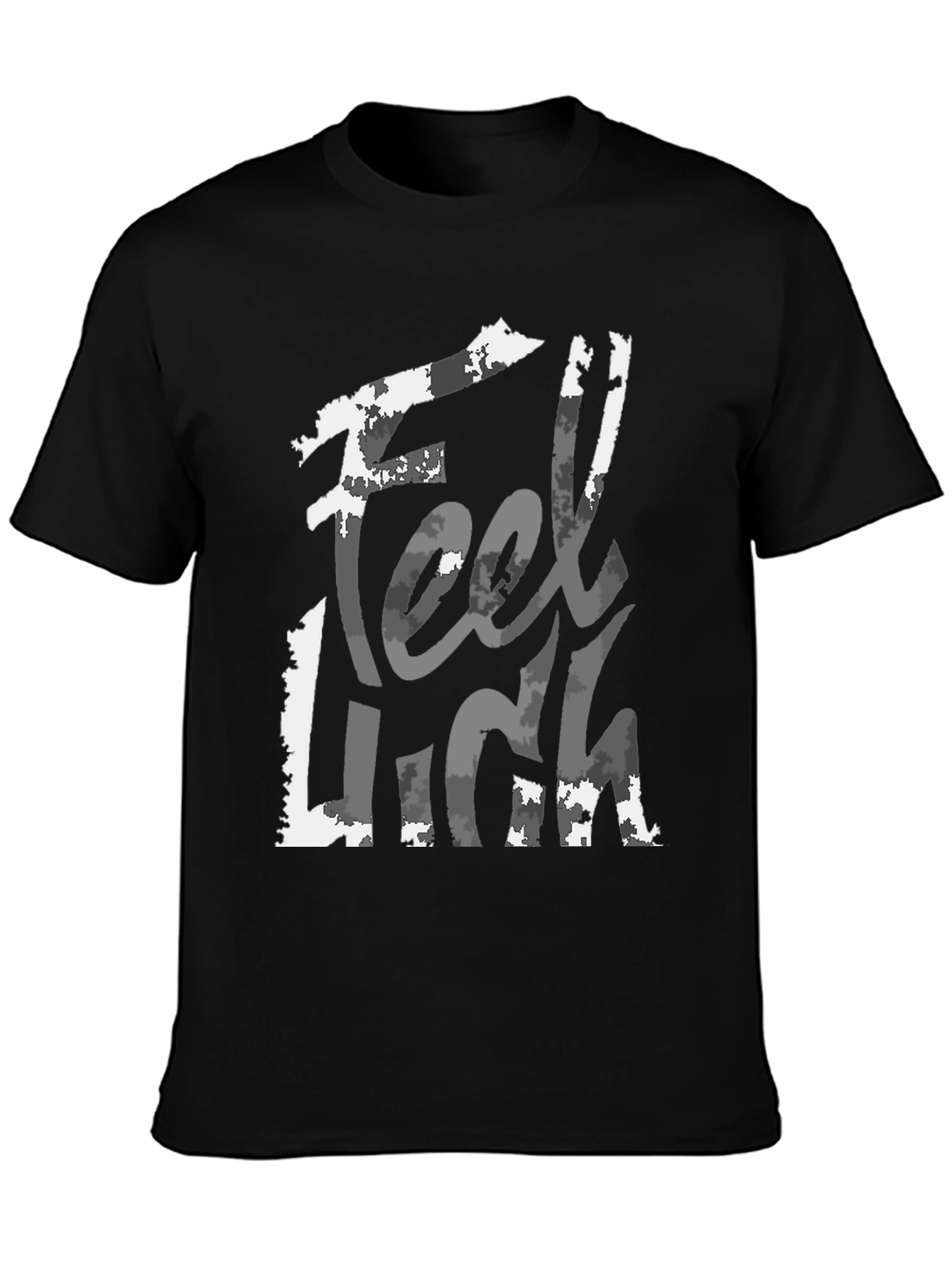 Black Feel Luck T-Shirt - Stylish Graphic Tee for Men view 3