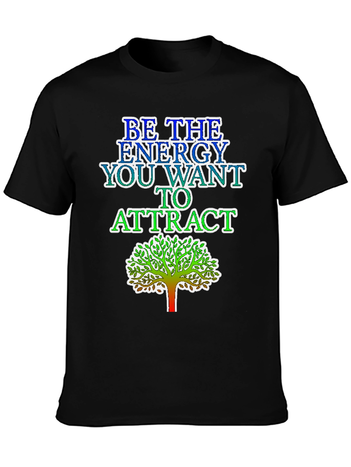 Black Energy Tree Graphic Tee - Black Casual T-Shirt view 3