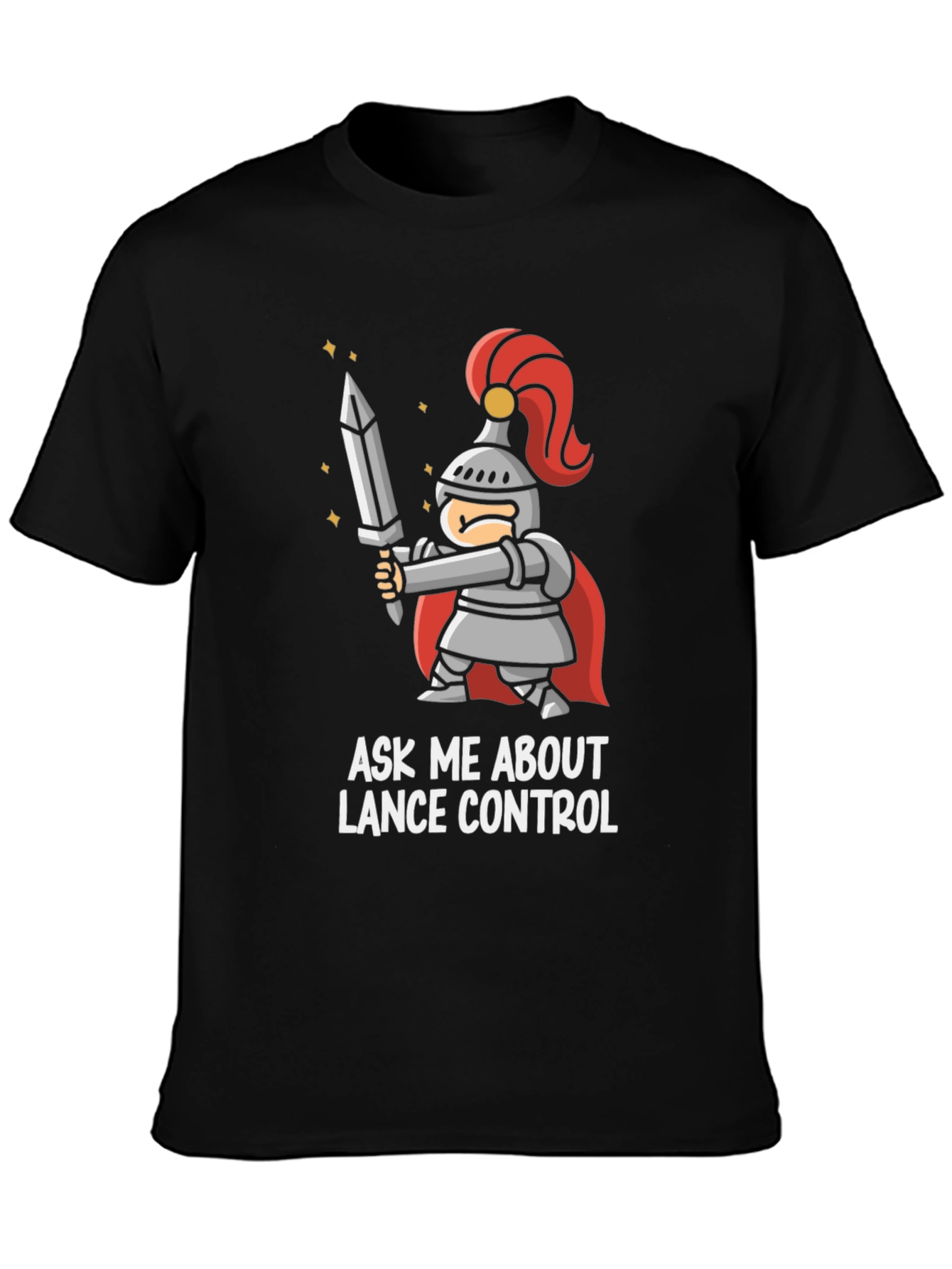 Black Ask Me About Lance Control T-Shirt view 3