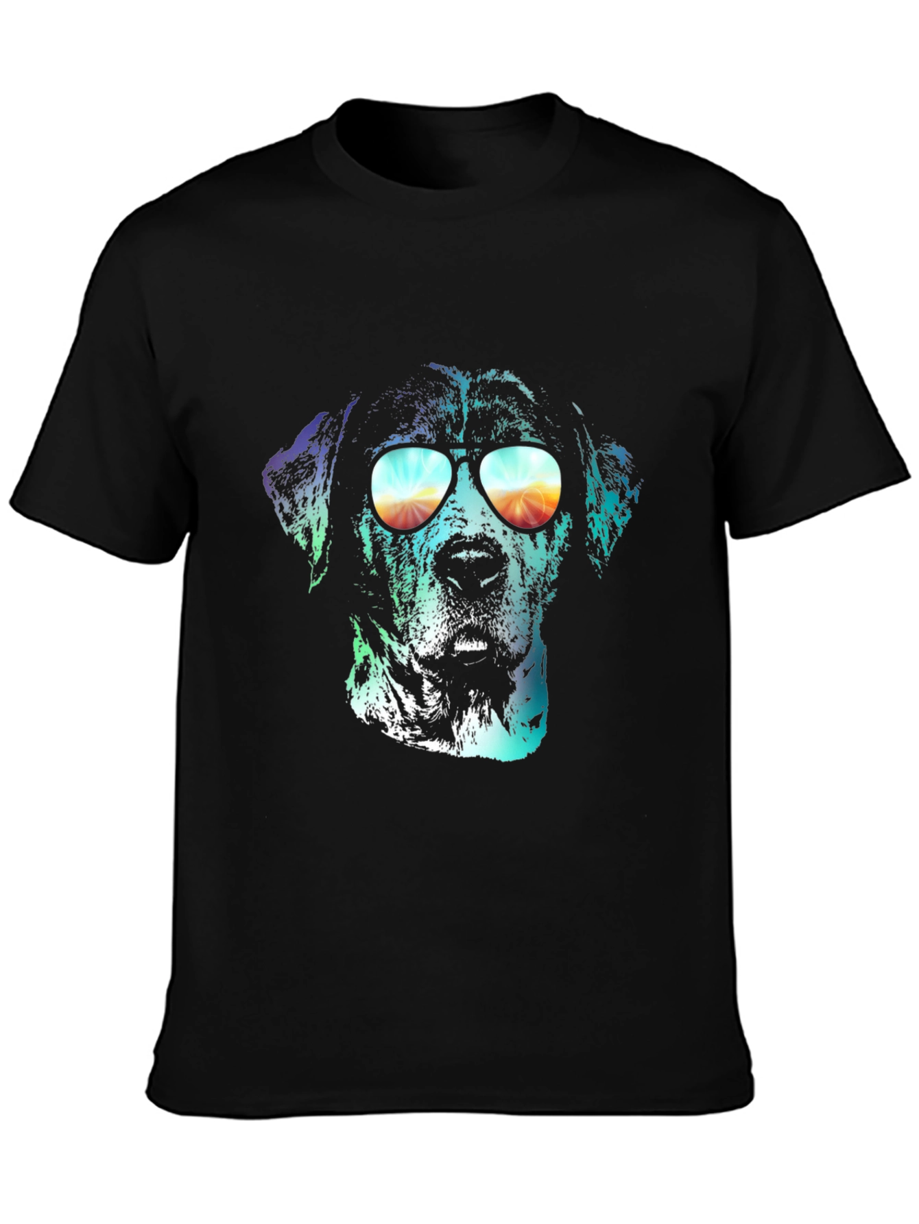 Black Cool Dog Graphic Tee - Black Cotton view 3