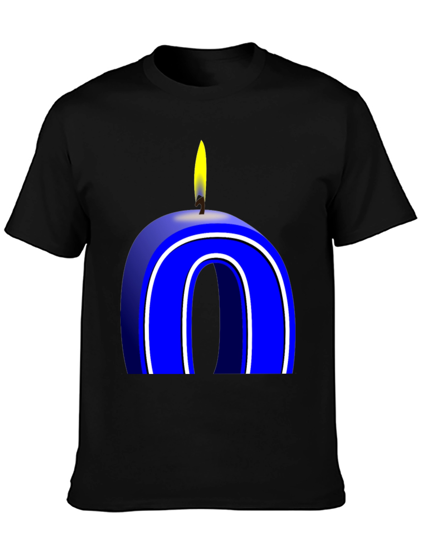 Blue Number 0 Candle T-Shirt - 3