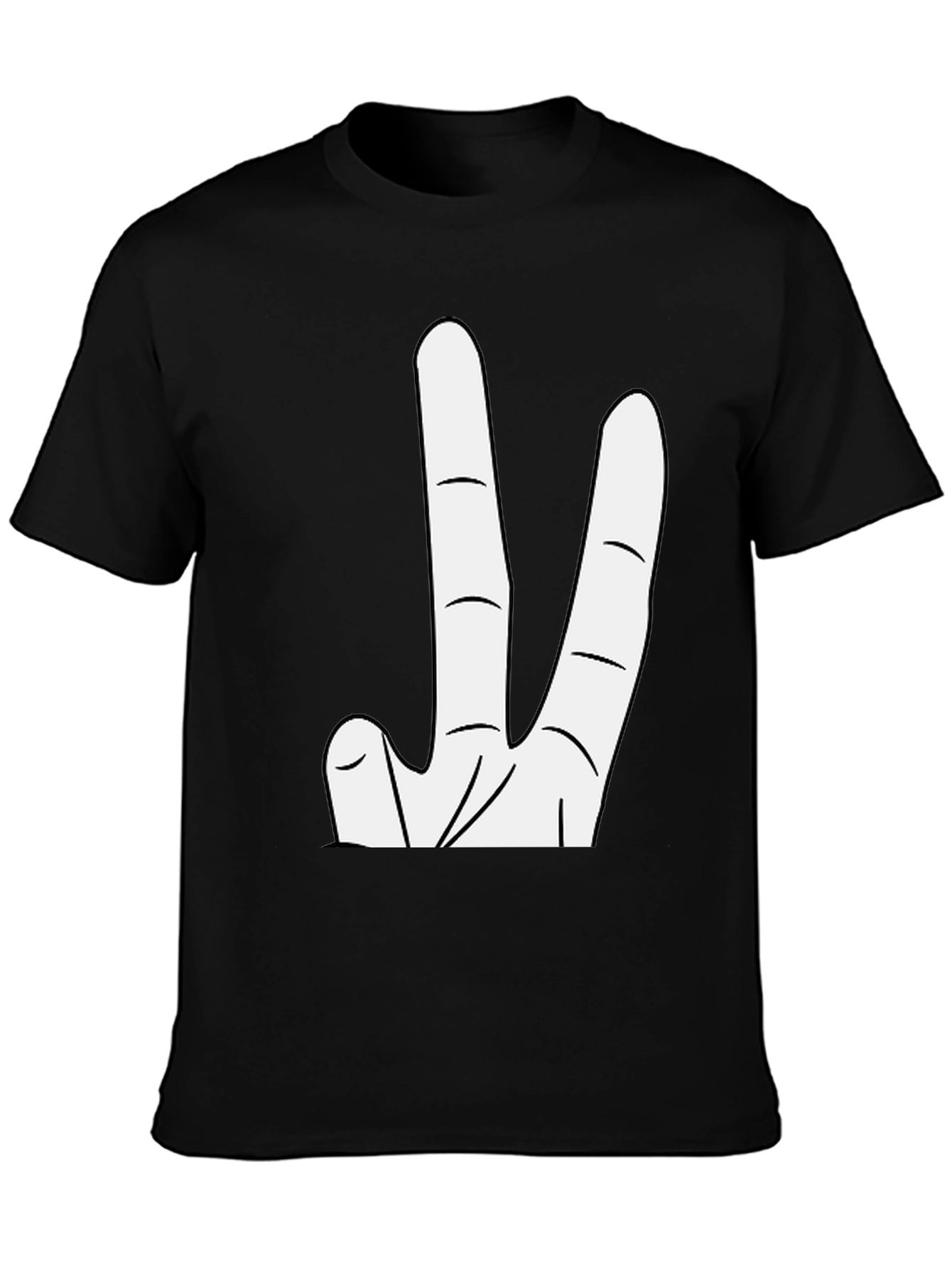 Black Novelty Three Finger Graphic Tee - Black view 3