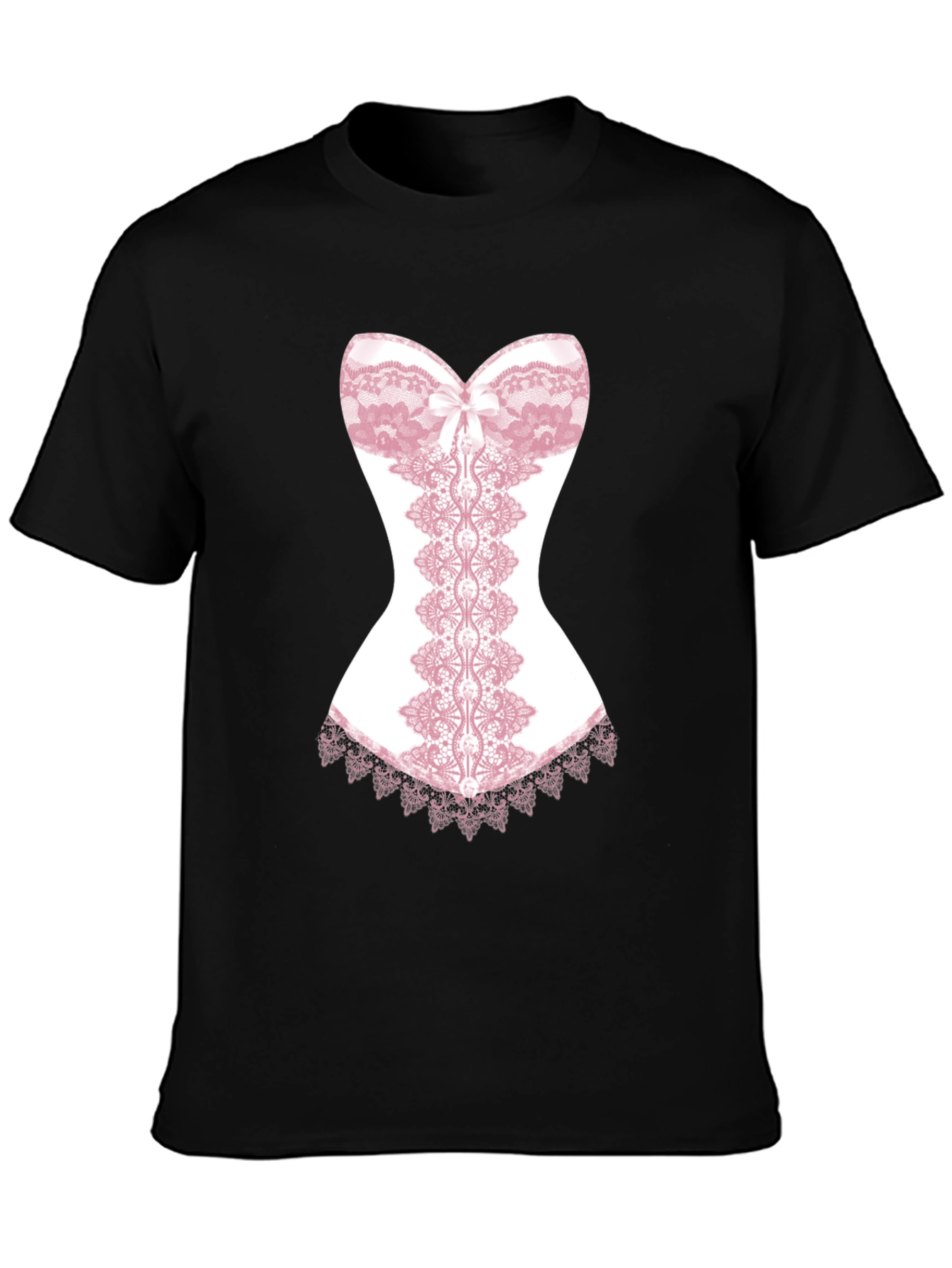 Black Novelty Corset Graphic T-Shirt view 3