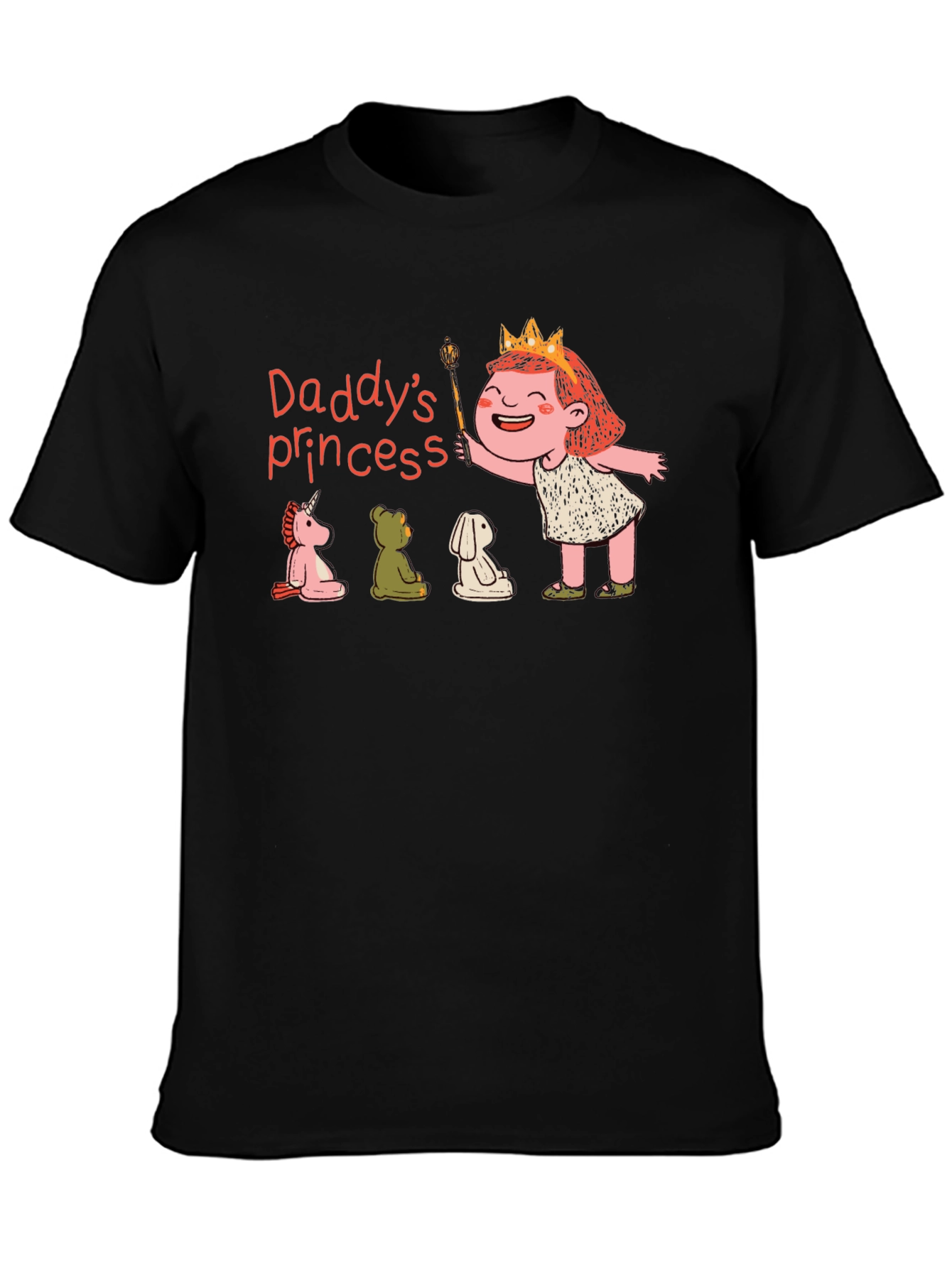 Black Daddy's Princess T-Shirt, Cute Cartoon Design view 3