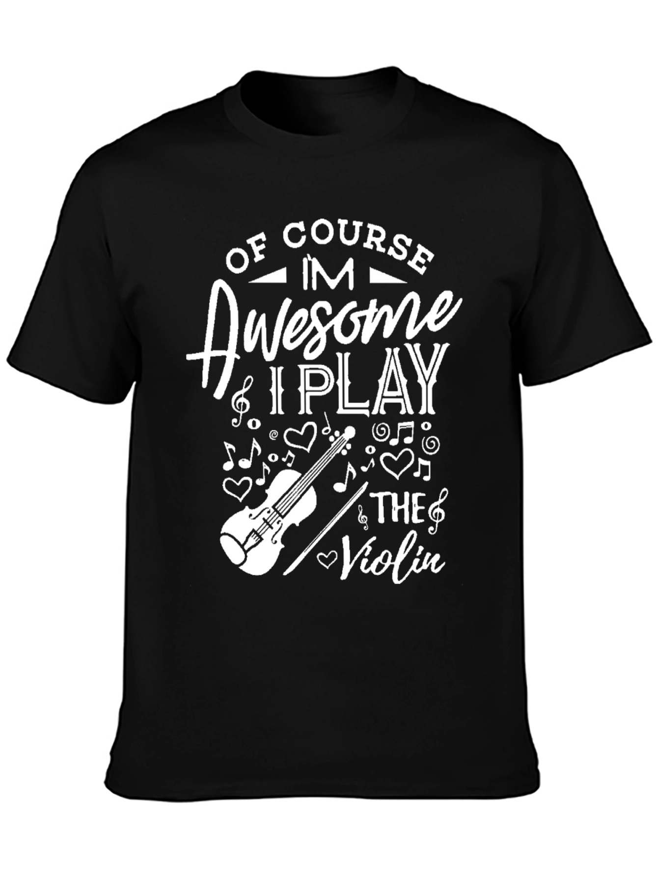 Black Awesome Violin Player T-Shirt view 3