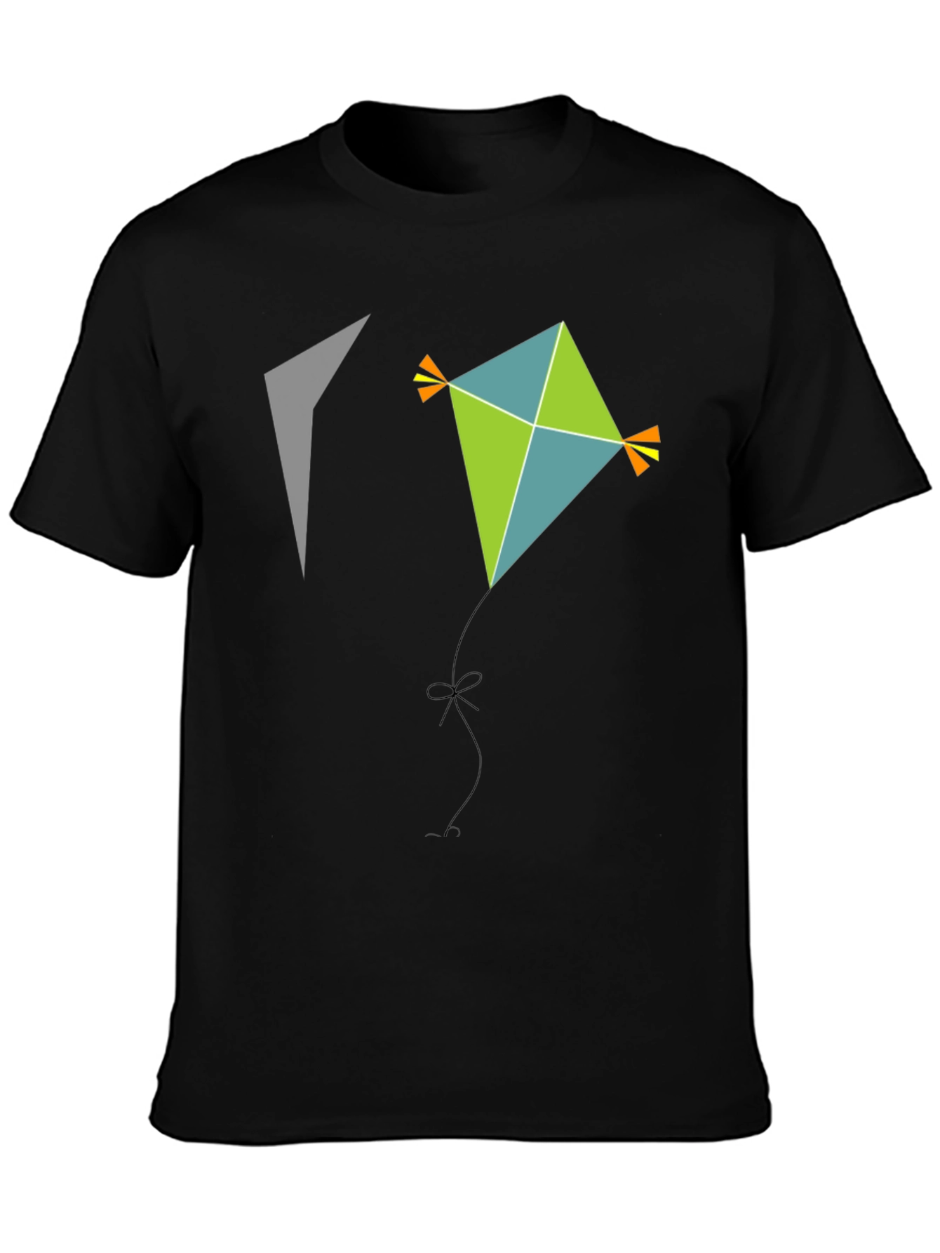Black Kite Graphic Tee - Black Cotton Casual Wear view 3
