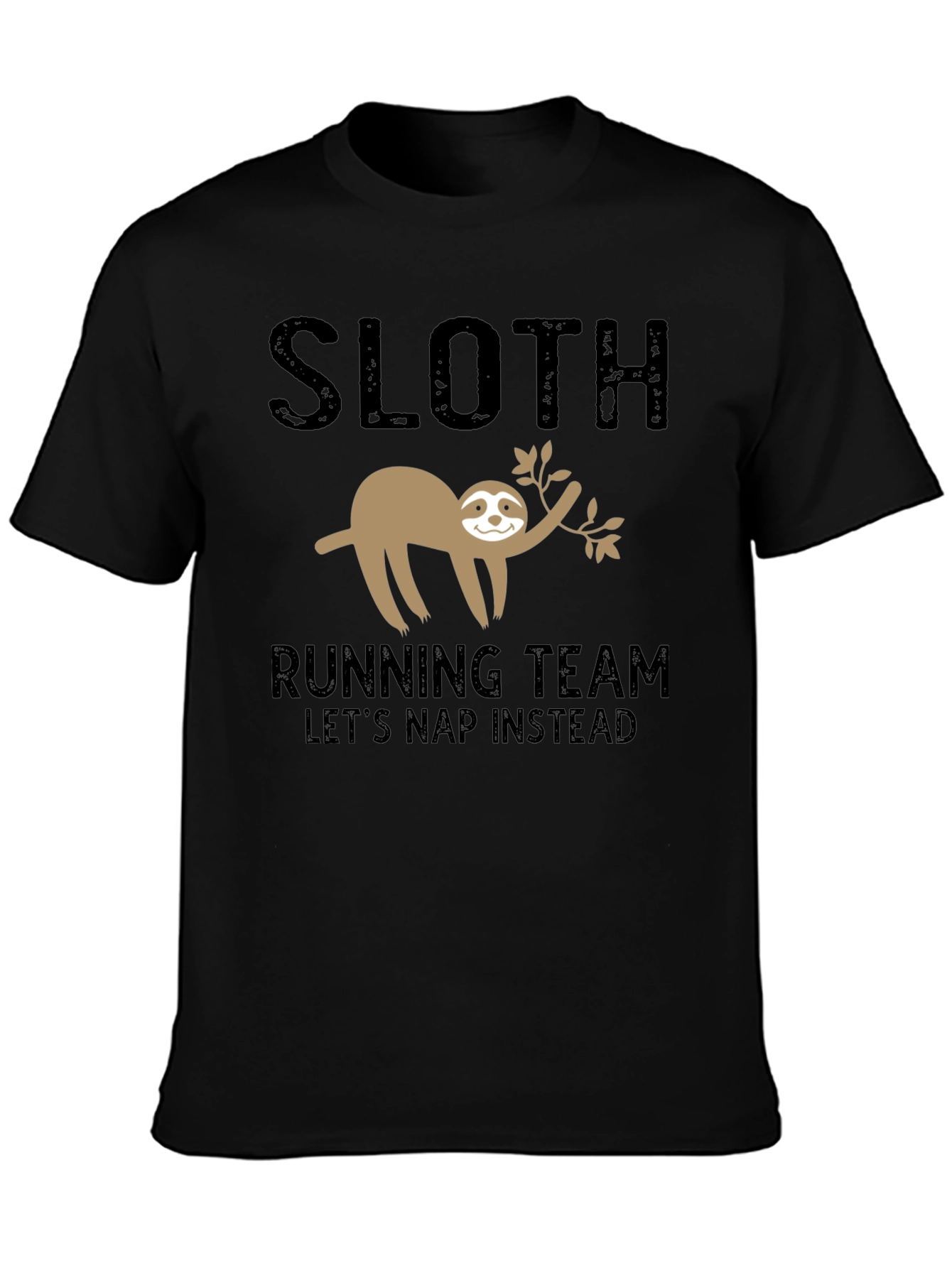 Black Sloth Running Team T-Shirt - Let's Nap Instead view 3