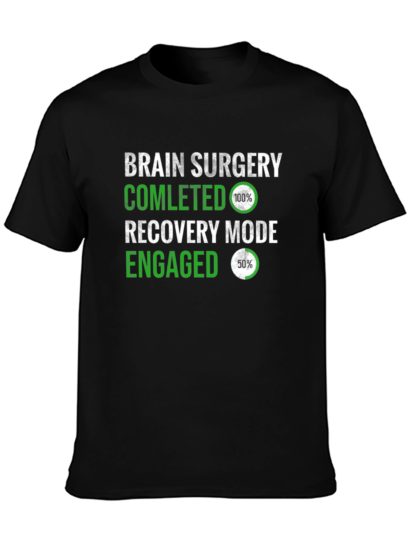 Black Brain Surgery Recovery Mode T-Shirt view 3