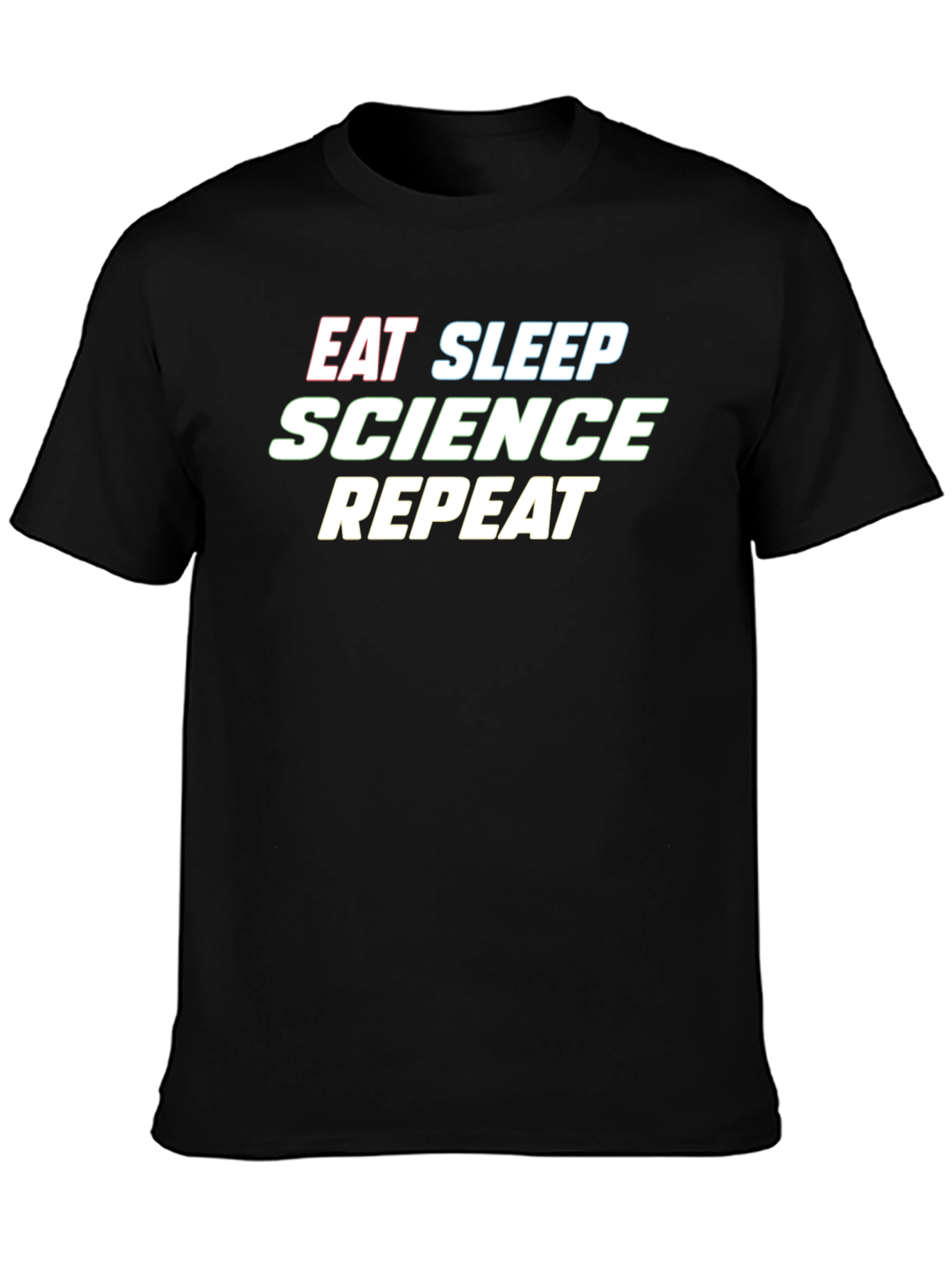 Black Eat Sleep Science Repeat Graphic Tee view 3