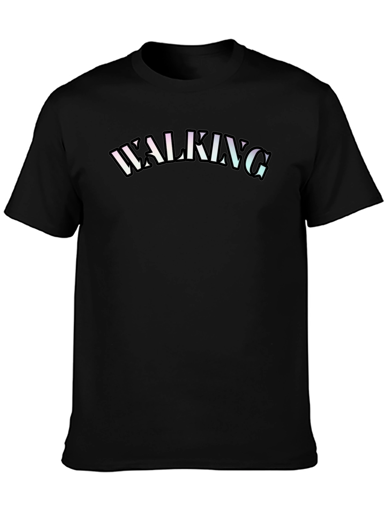 Black Walking Graphic T-Shirt - Casual Comfort view 3