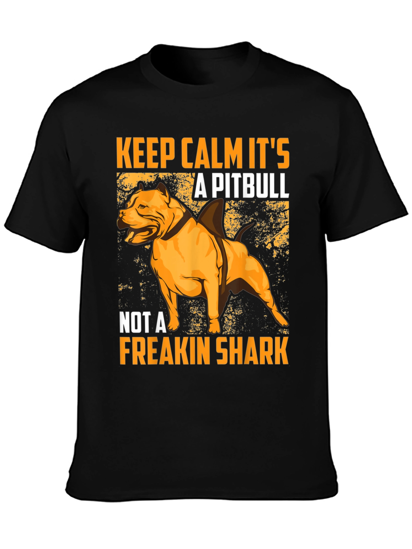 Black Pitbull Shark Humor Graphic T-Shirt view 3