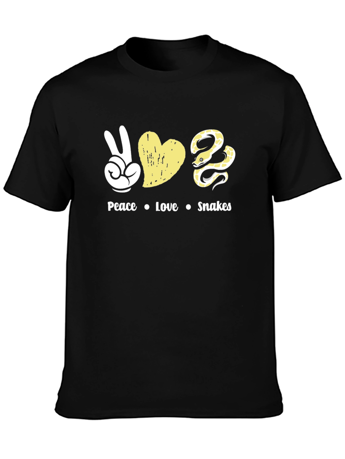 Black Peace Love Snakes T-Shirt - Unique Graphic Tee view 3