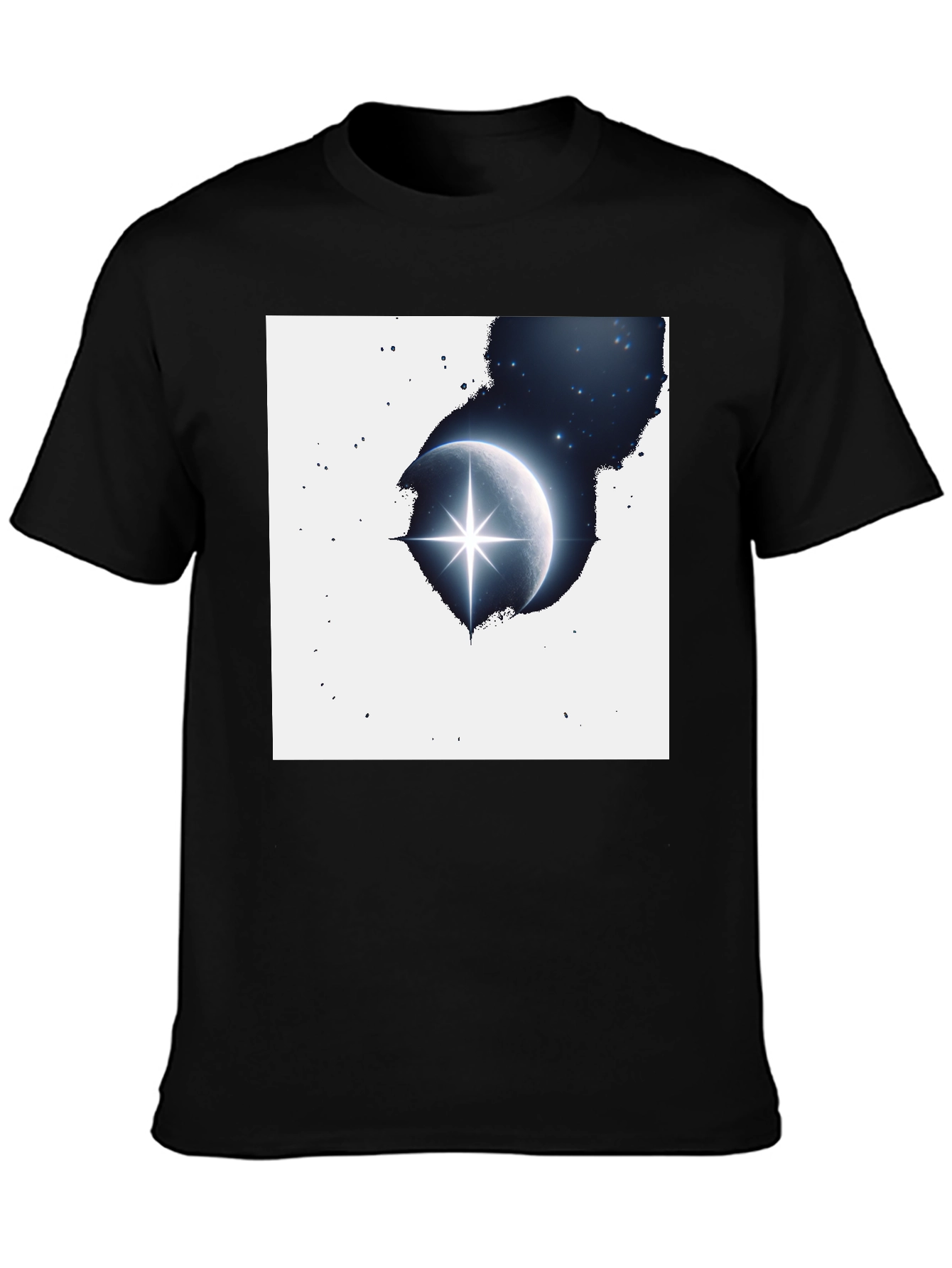 Black Celestial Star T-Shirt - Black Graphic Tee view 3