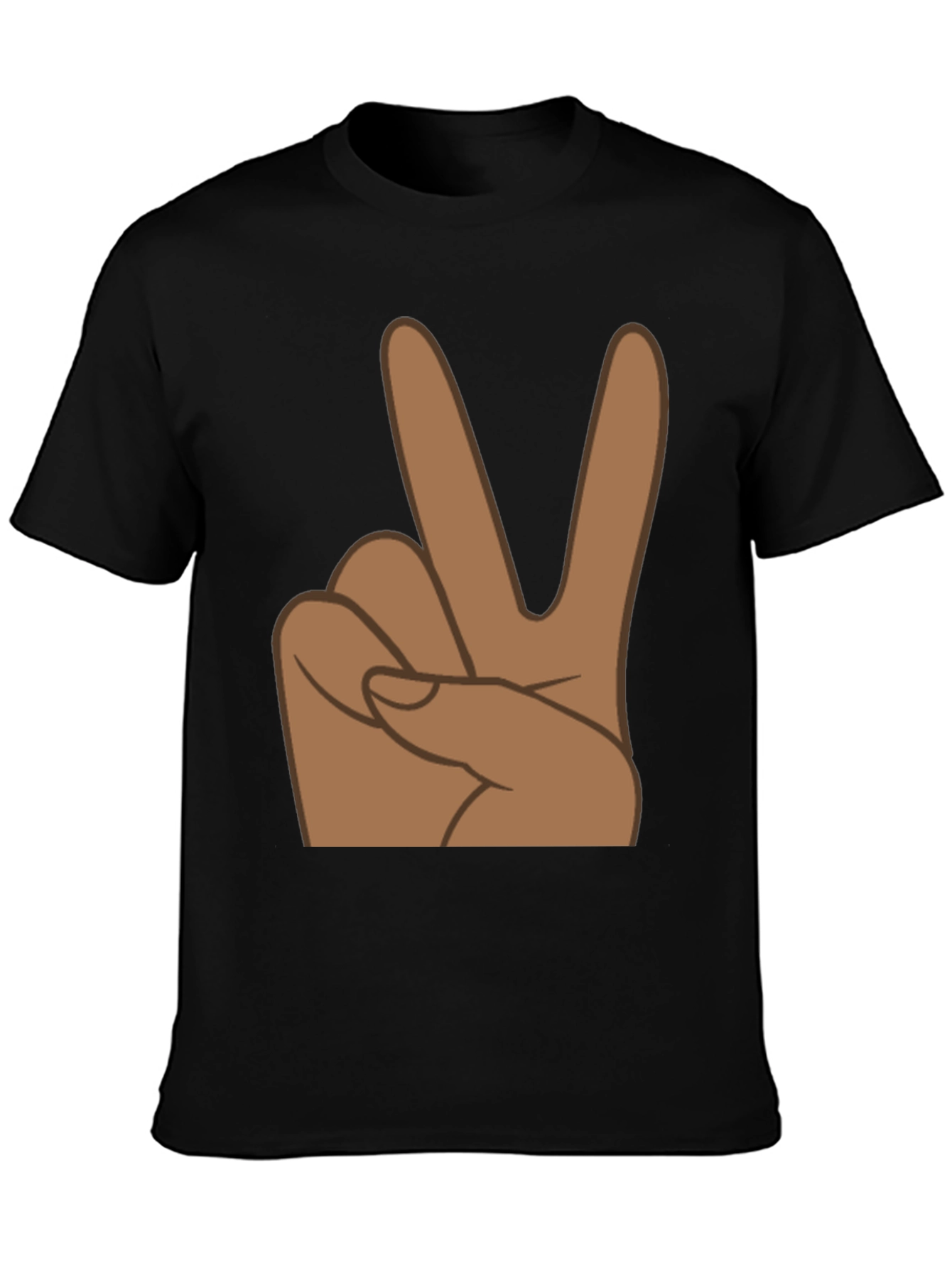 Black Peace Sign Graphic Tee - Black view 3