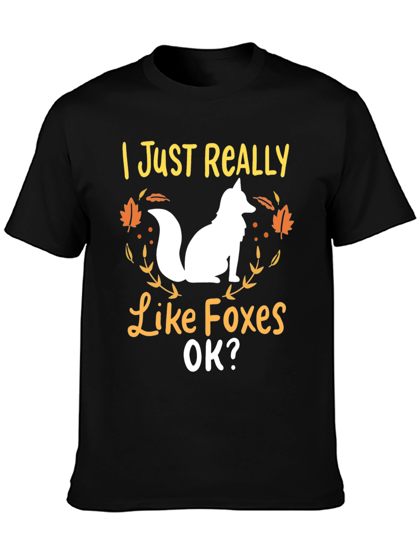 Black I Just Really Like Foxes Graphic Tee view 3
